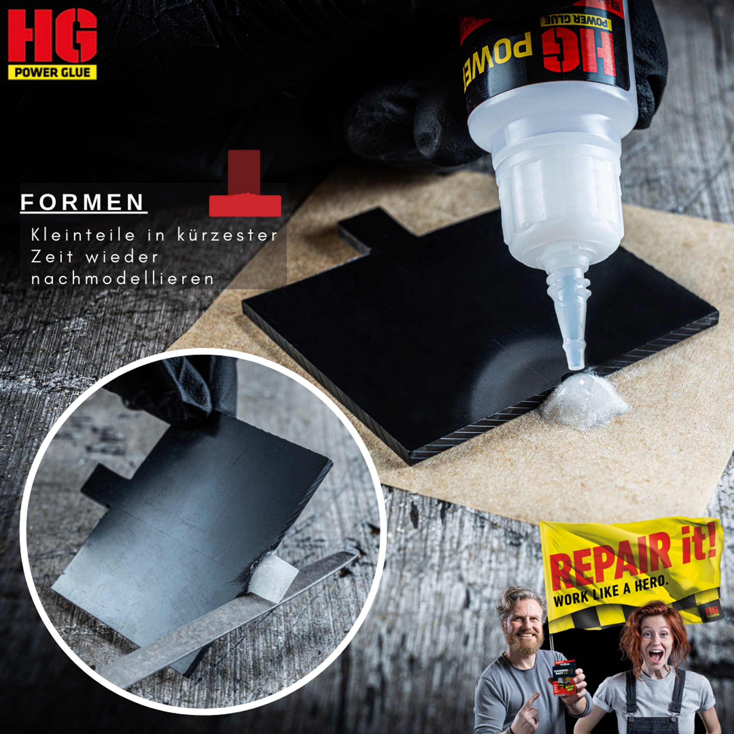 Thumbnail - HG Klebstoff "PowerGlue", XXL-Profikoffer, die Schweissnaht aus der Flasche