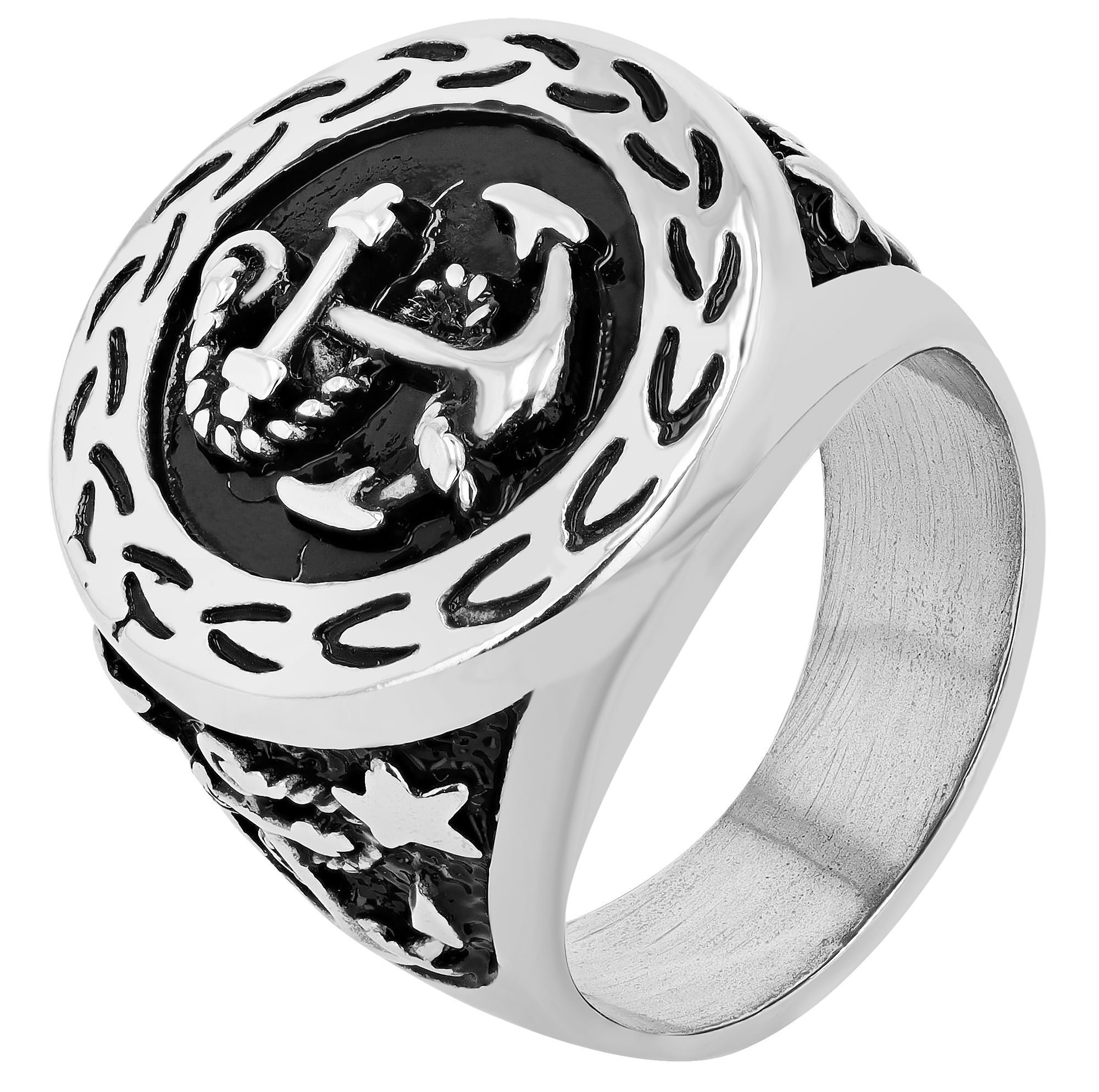 Fingerring ADELIA´S "Herren Ring aus Edelstahl" Gr. 64, schwarz, Fingerringe, Herren, 64, Edelstahl, Fingerring 4