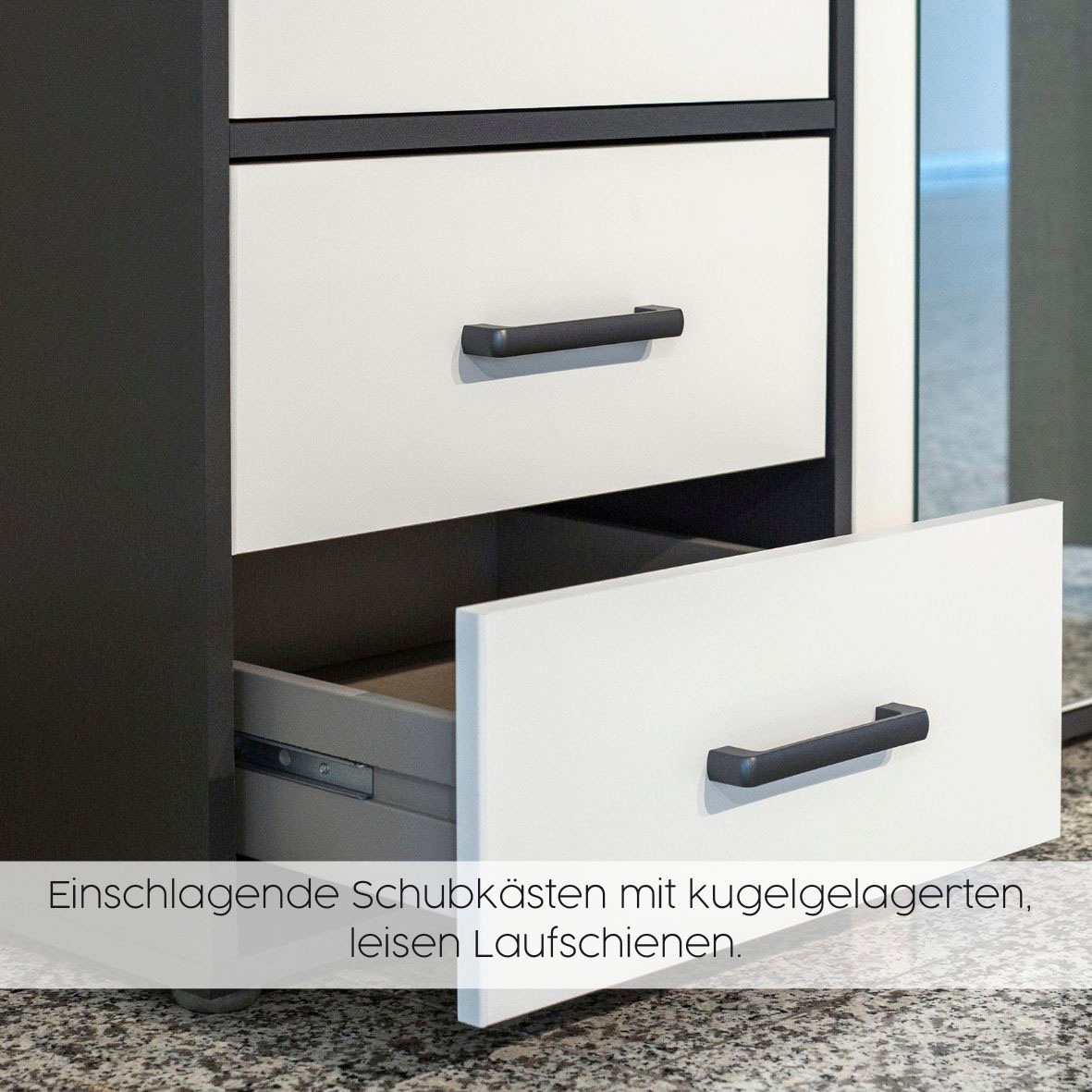 rauch Drehtürenschrank »Kleiderschrank Schrank Garderobe Wäscheschrank VOYAGER«, moderne Griffe in Graumetallic mit Außenschubkästen MADE IN GERMANY