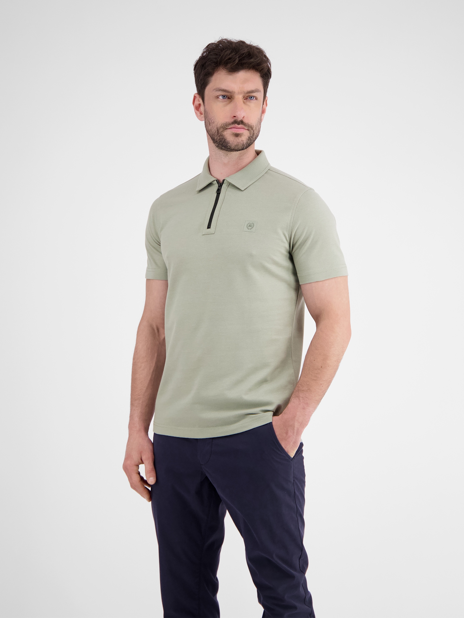 LERROS Poloshirt "Herren Poloshirt mit Reißverschlusskragen"