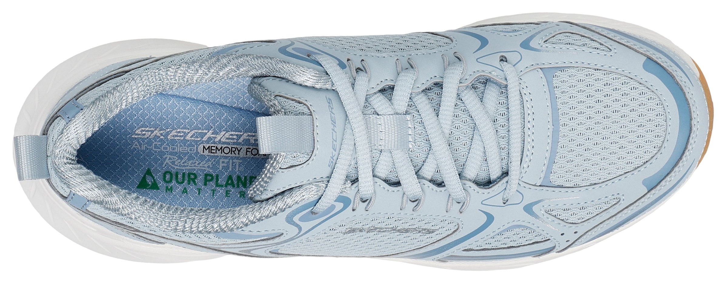 Skechers Sneaker »EDGERIDE-SILVER ECLIPSE«, Retro Sneaker, Schnürschuh mit Metallic-Besätzen