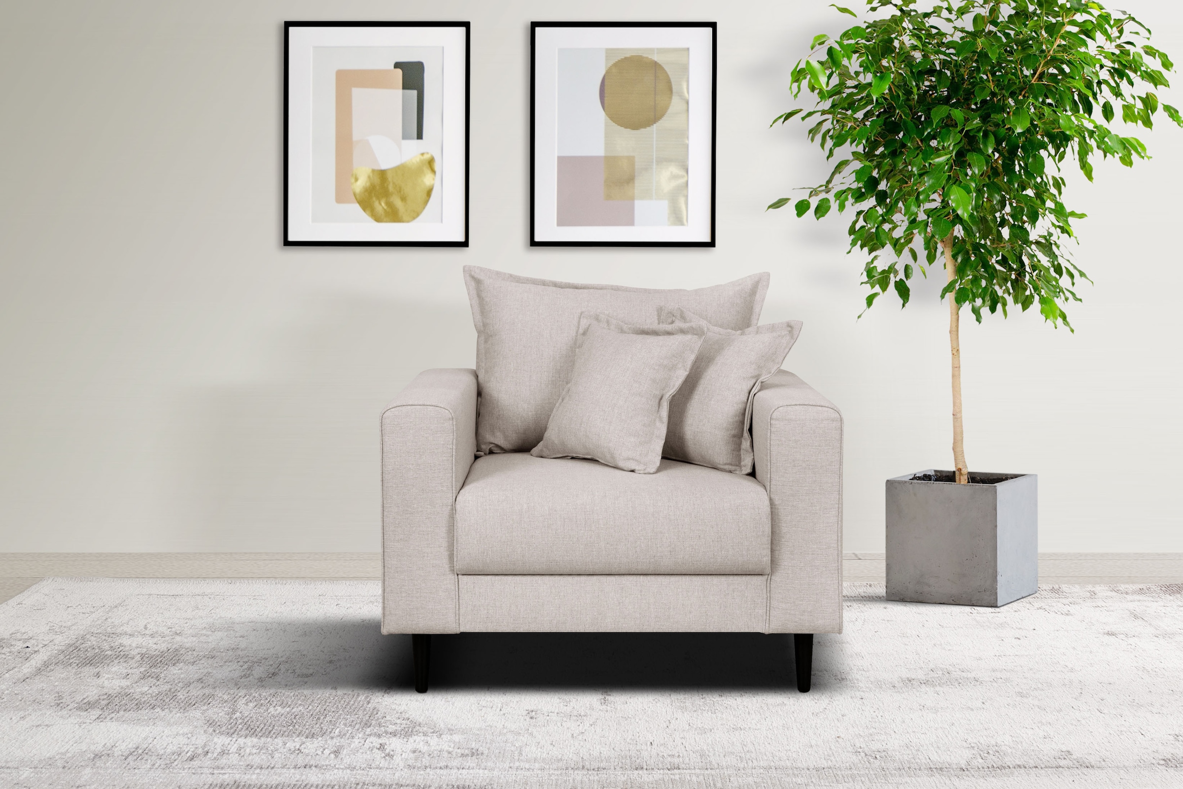 Home affaire Sessel "VEYRAS Loungesessel, Maße B/T/H: 95/84/76 cm", mit Wel günstig online kaufen