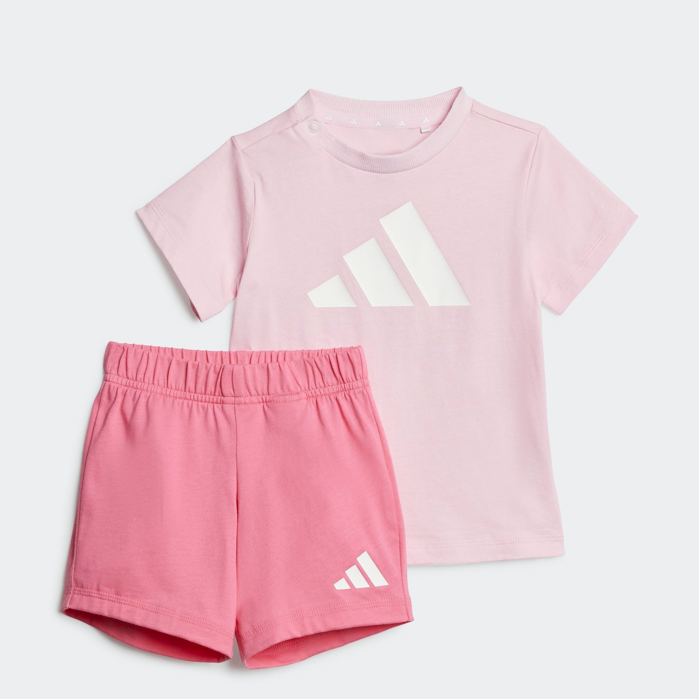 Adidas Ensemble Essentials Tee Clear Pink / White 0-3 Mois Garçons,Filles
