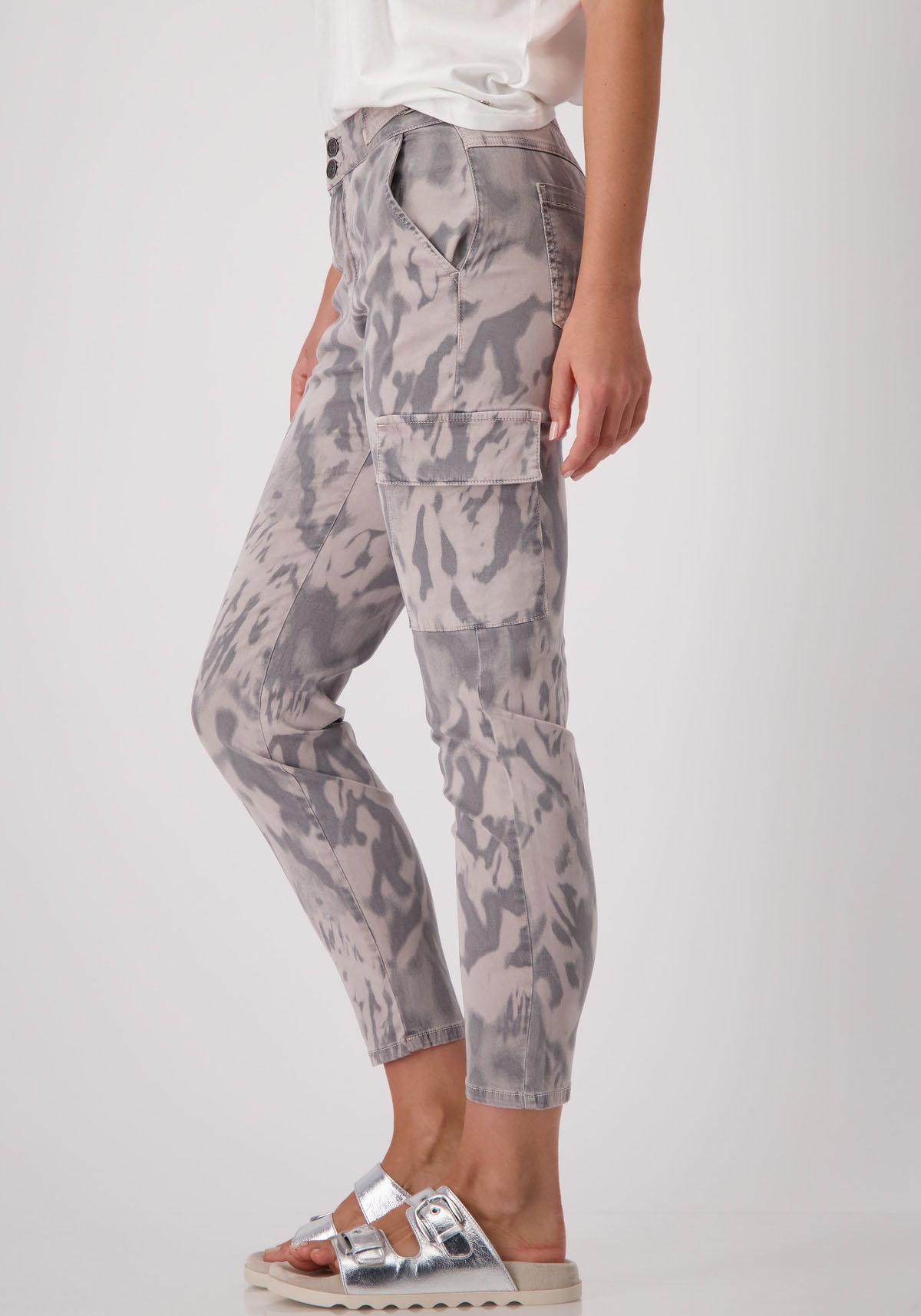 Monari Cargohose, mit Alloverprint