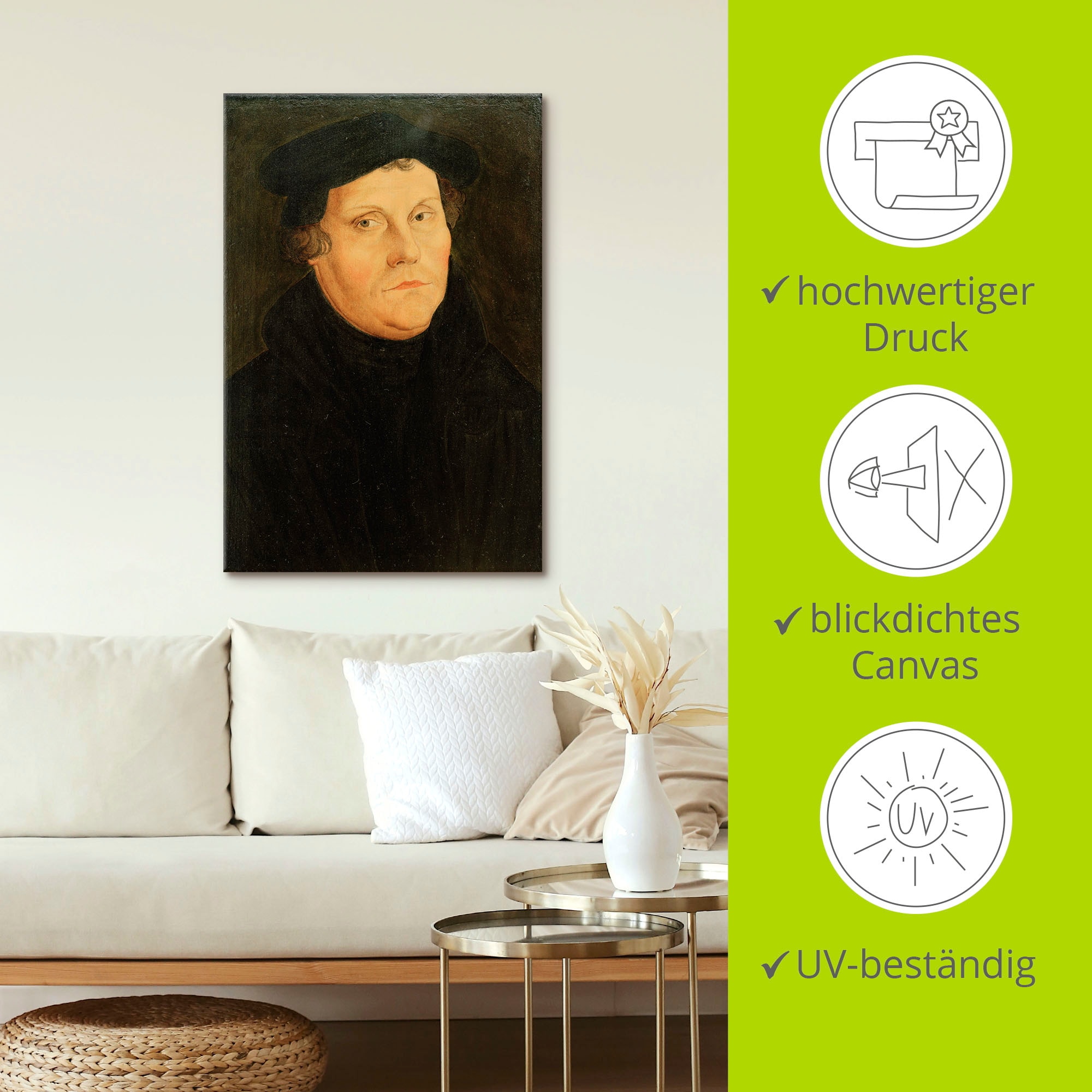 Artland Wandbild »Martin Luther«, Historische Persönlichkeiten, (1 St.), als Leinwandbild, Poster in verschied. Größen