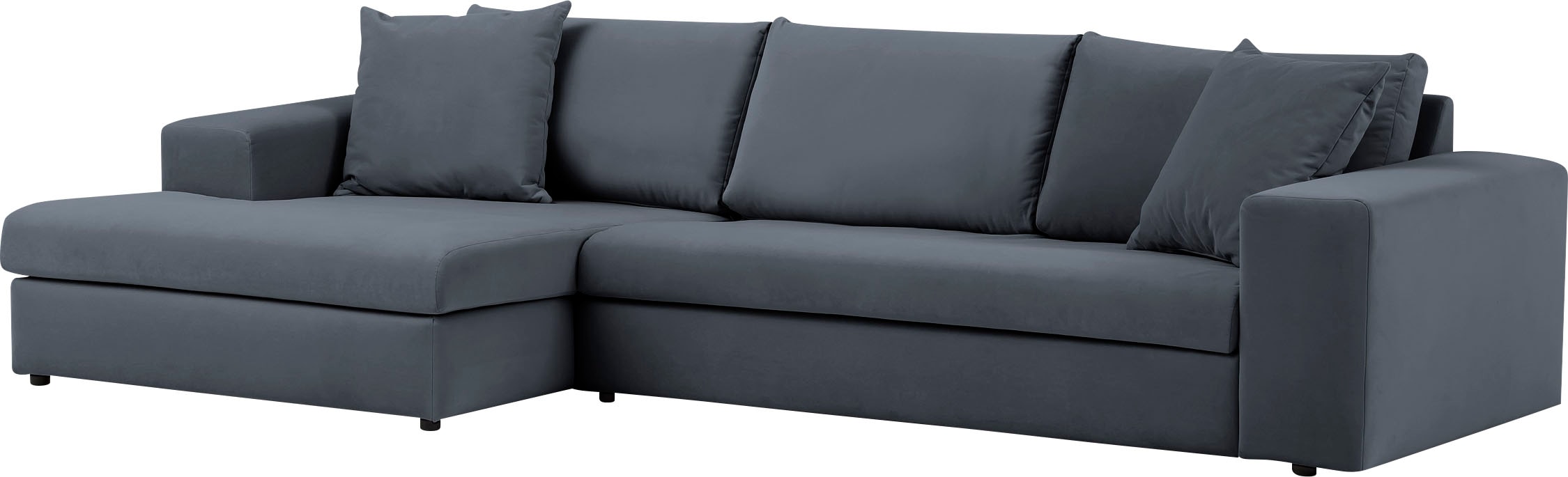 andas Ecksofa »SLEETLAND XXL in Samtvelours oder Vintage-Leder-Optik, L-Form,«, besonders groß und bequem
