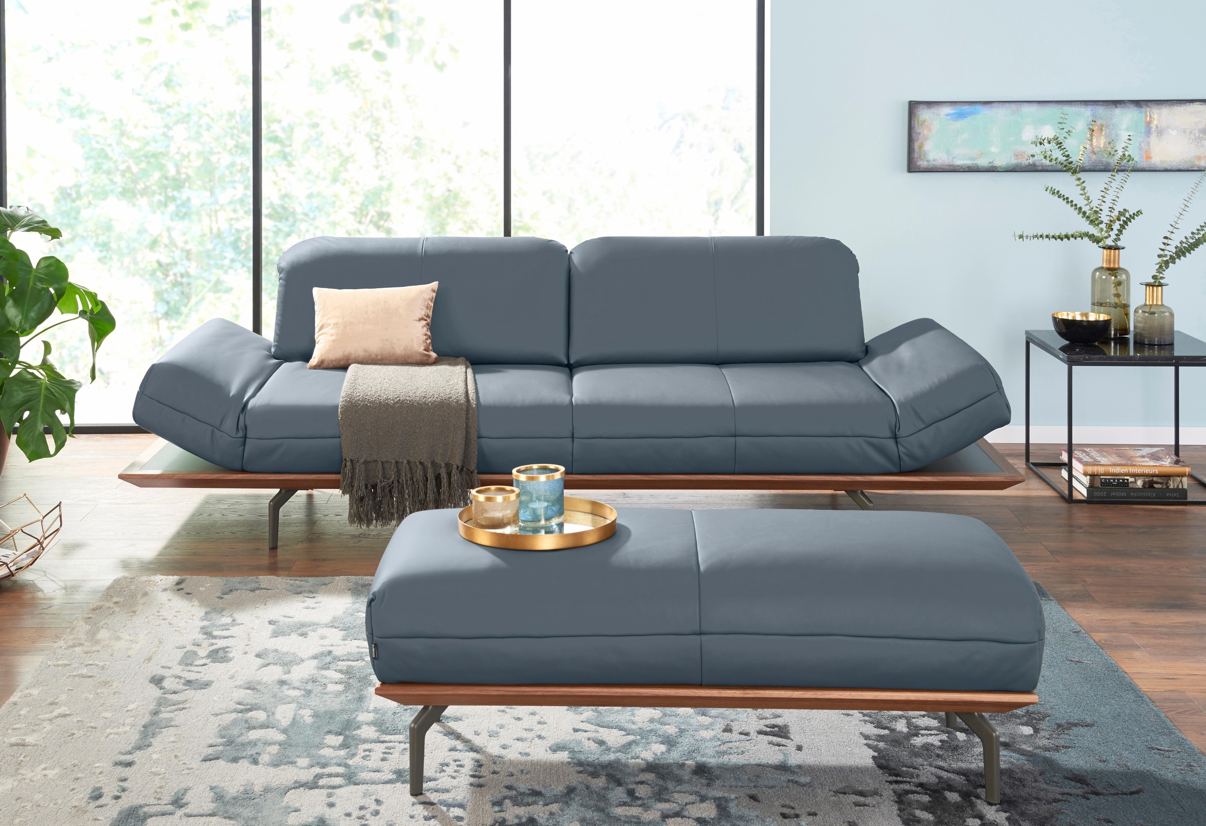 Creation BY ROLF BENZ 4-Sitzer »CR.420, Designsofa, Loungesofa«, in 2 Qualitäten, Holzrahmen in Eiche Natur oder Nußbaum, Breite 252 cm