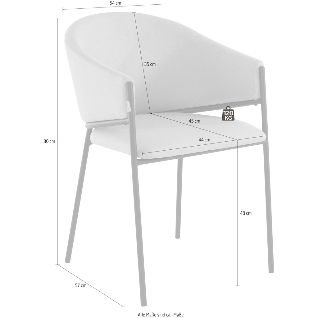 andas Armlehnstuhl »Jorun«, 2 St., Webstoff fein