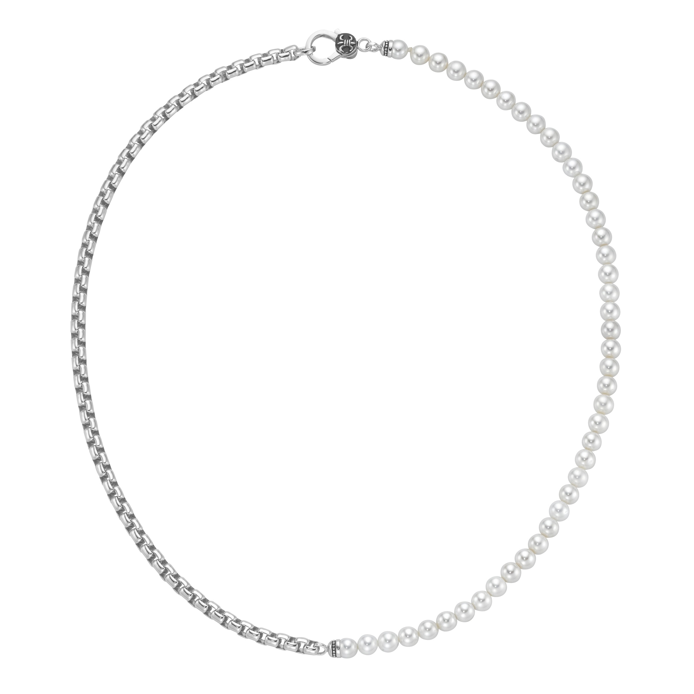 GIORGIO MARTELLO MILANO Collier »Panzerkette, schwarzer Achat oder Perle, Silber 925«