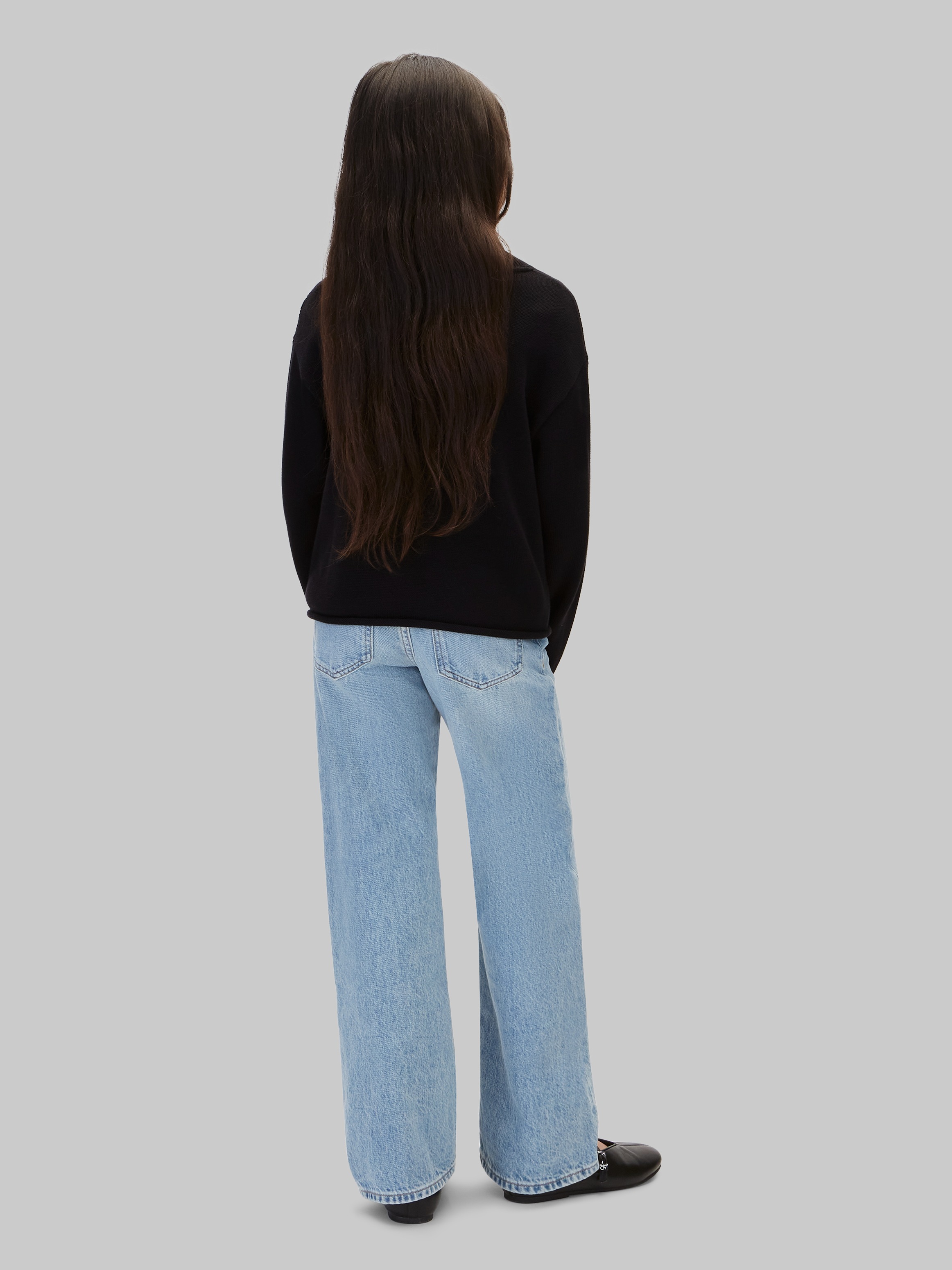 Calvin Klein Jeans Strickpullover Rundhalsausschnitt, Regular Fit, große Stickerei
