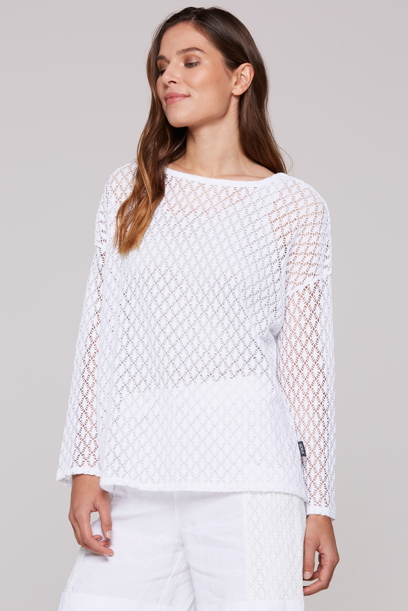 SOCCX Langarmshirt, mit Lochmuster günstig online kaufen