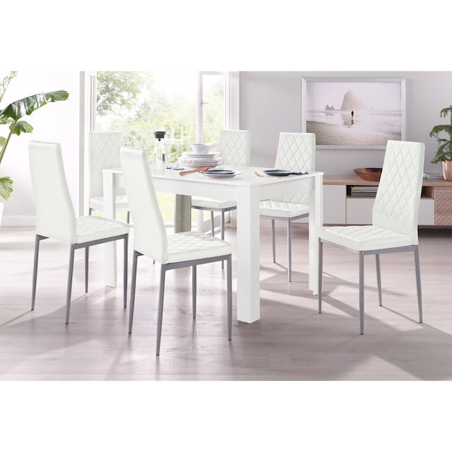 INOSIGN Essgruppe, (Set, 5 tlg.), mit Tisch in Weiß, Breite 120 cm | BAUR