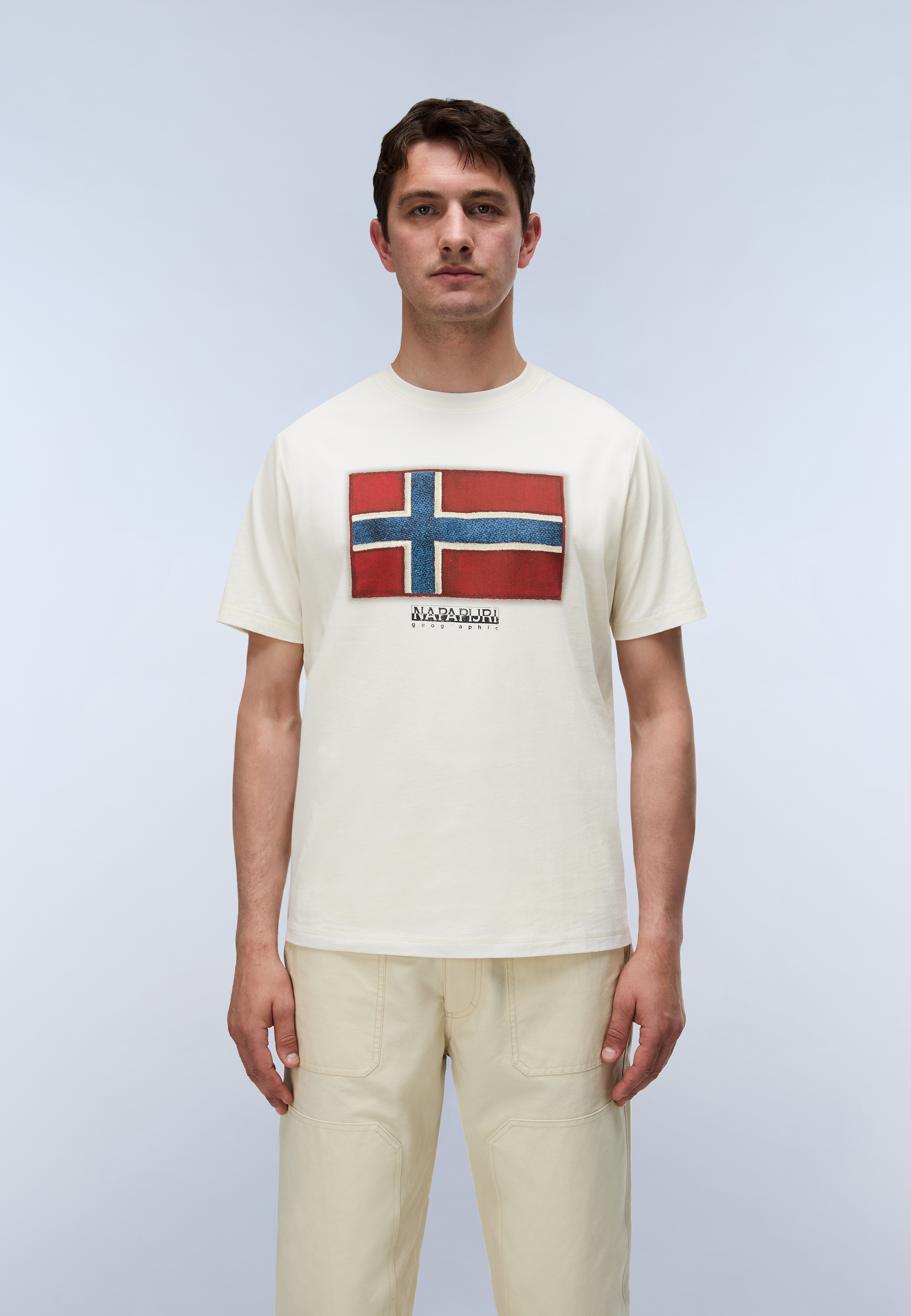 Napapijri T-Shirt "S-FLAG TIKI SS BLACK BEAUTY" mit Rundhalsausschnitt, aus Baumwolle, T-Shirt-Schnitt, normale Länge