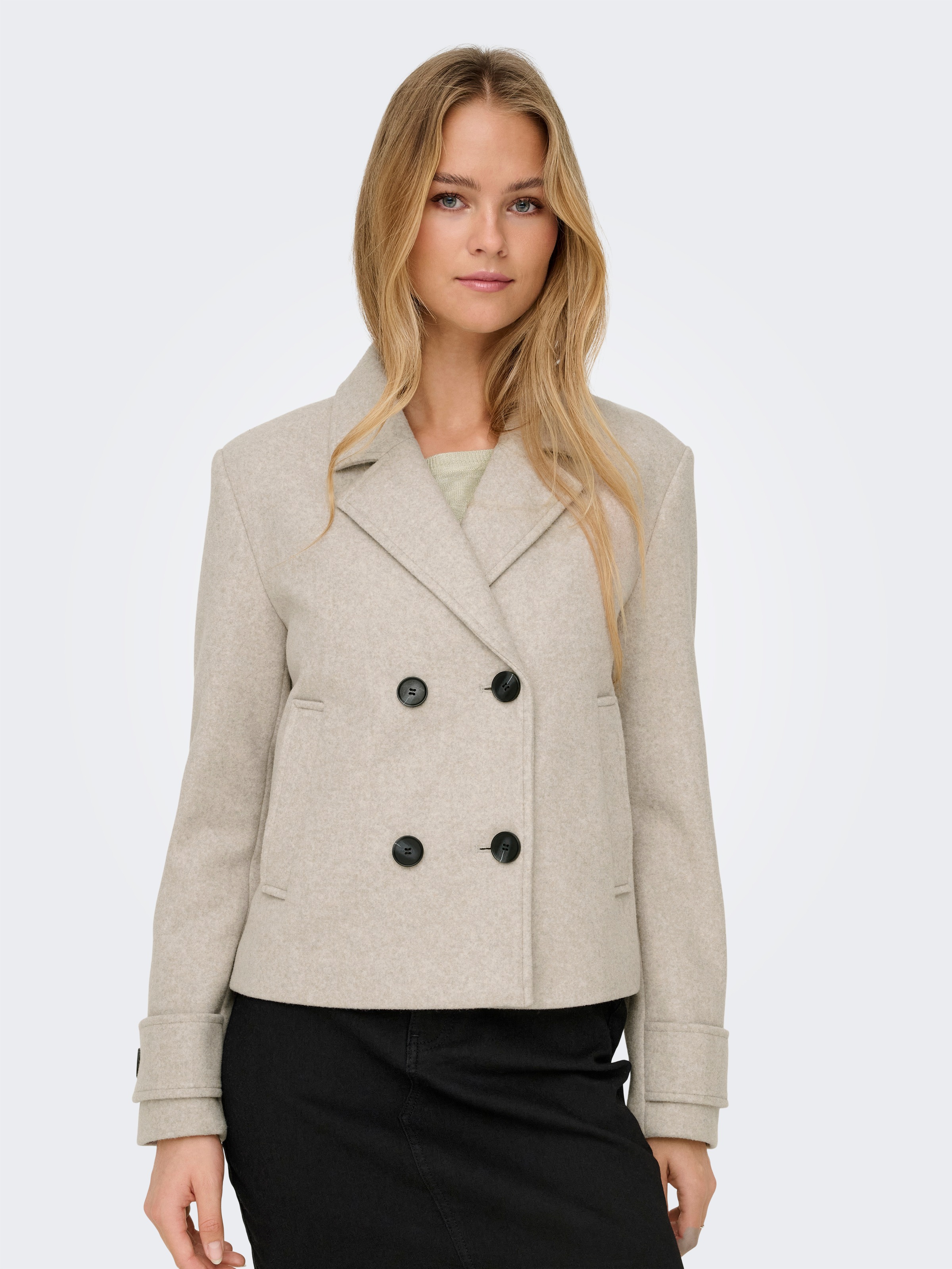 ONLY Kurzjacke "ONLFREJA LIFE SHORT DB JACKET OTW NOOS" Kunstfaser günstig online kaufen