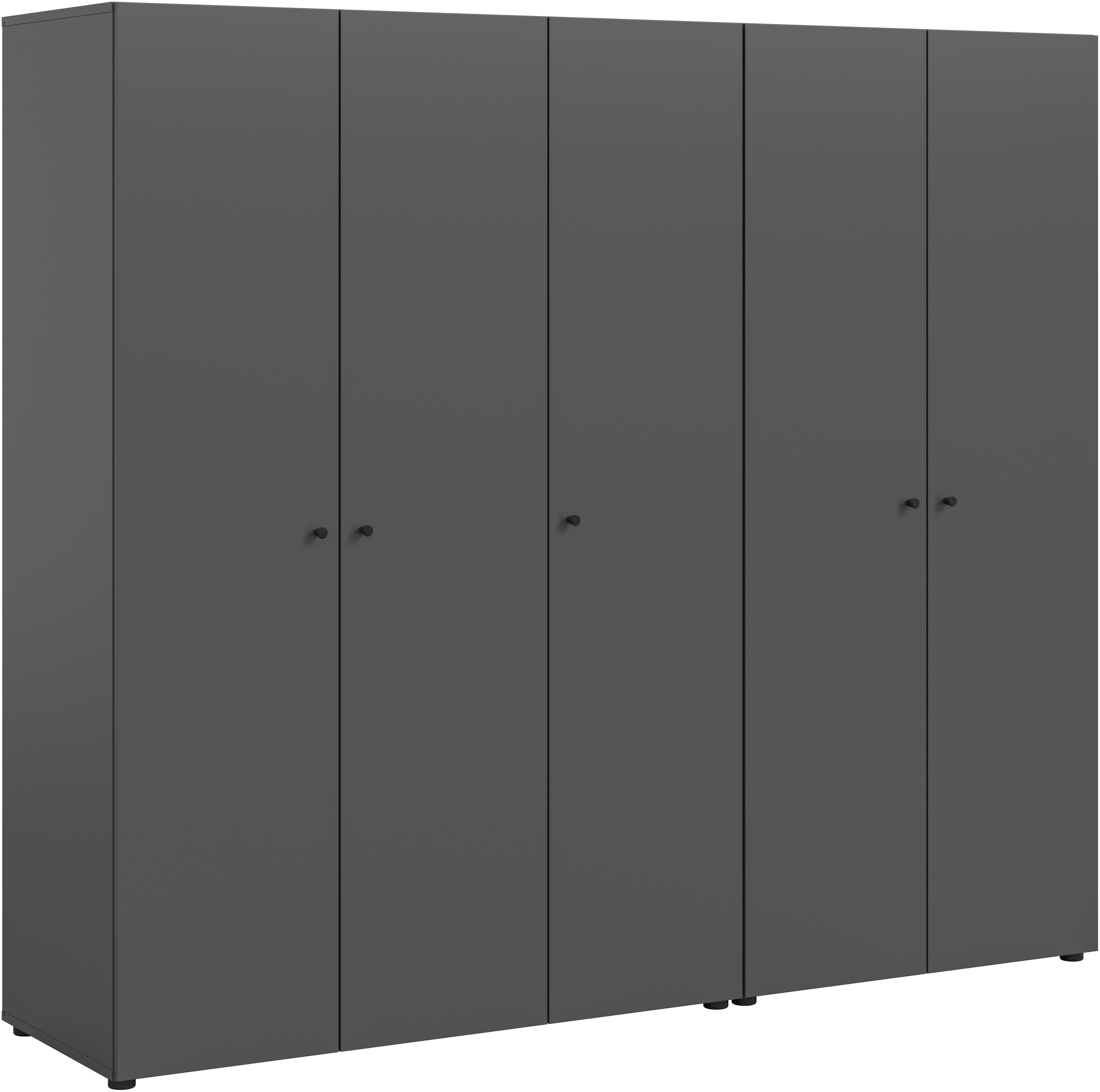 Home affaire Kleiderschrank "BILLINGS, Schlafzimmerschrank, Schrank, Garderobenschrank" OTTO BESTSELLER, Garderobe & Schlafzimmer, Breite 200cm, grau, 5-türig, inkl. 2 Kleiderstangen und 5 Ablageböden