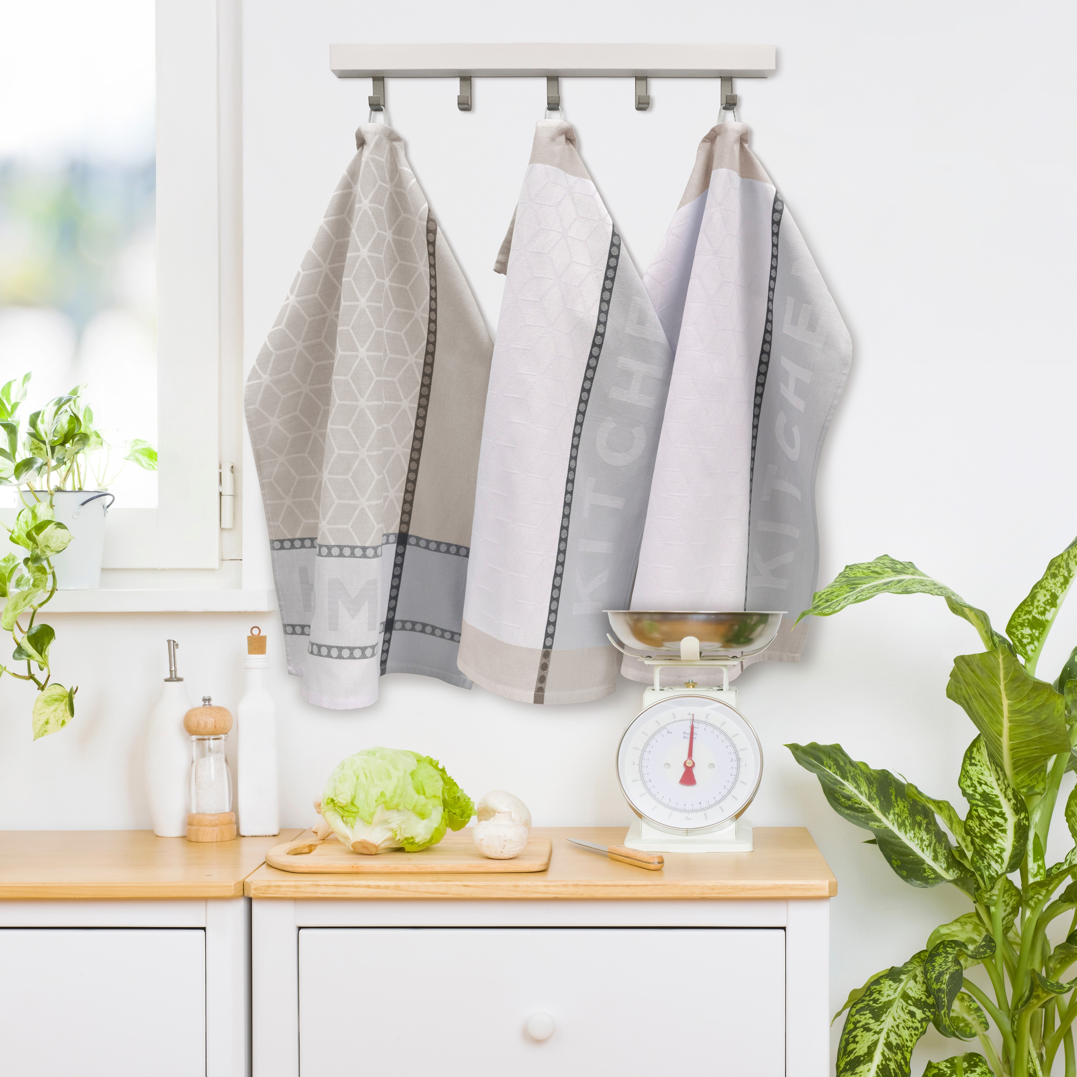 Thumbnail - Dyckhoff Geschirrtuch "HOME / KITCHEN, Maße je Tuch ca. 50x70 cm" mit zwei verschiedenen Motiven