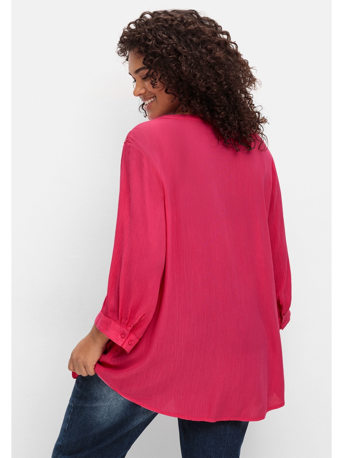 sheego by Joe Browns Longbluse »Große Größen«, mit Häkelspitze und Biesen
