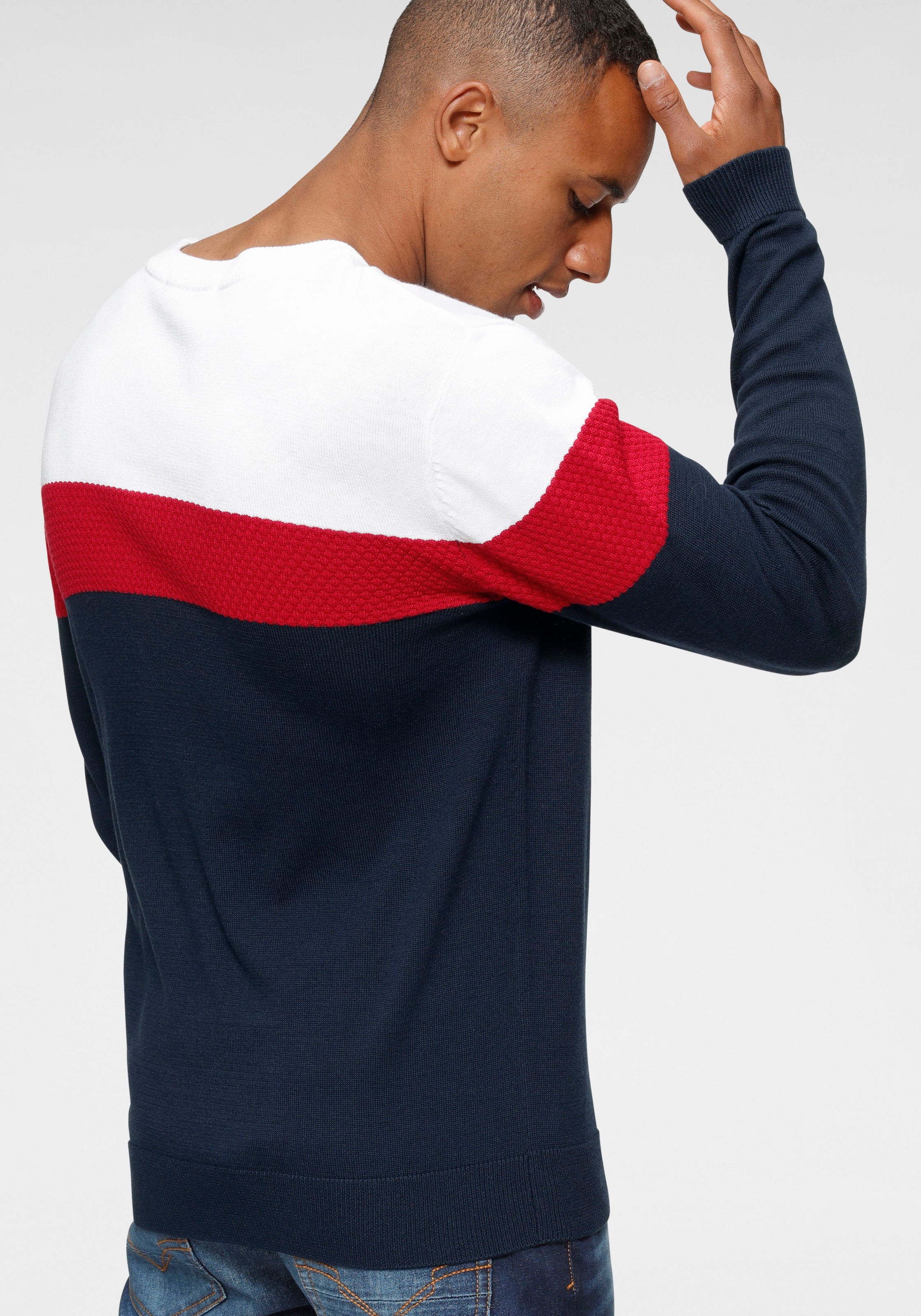 H.I.S Crew Neck Sweater Navy Red White 3XL 3