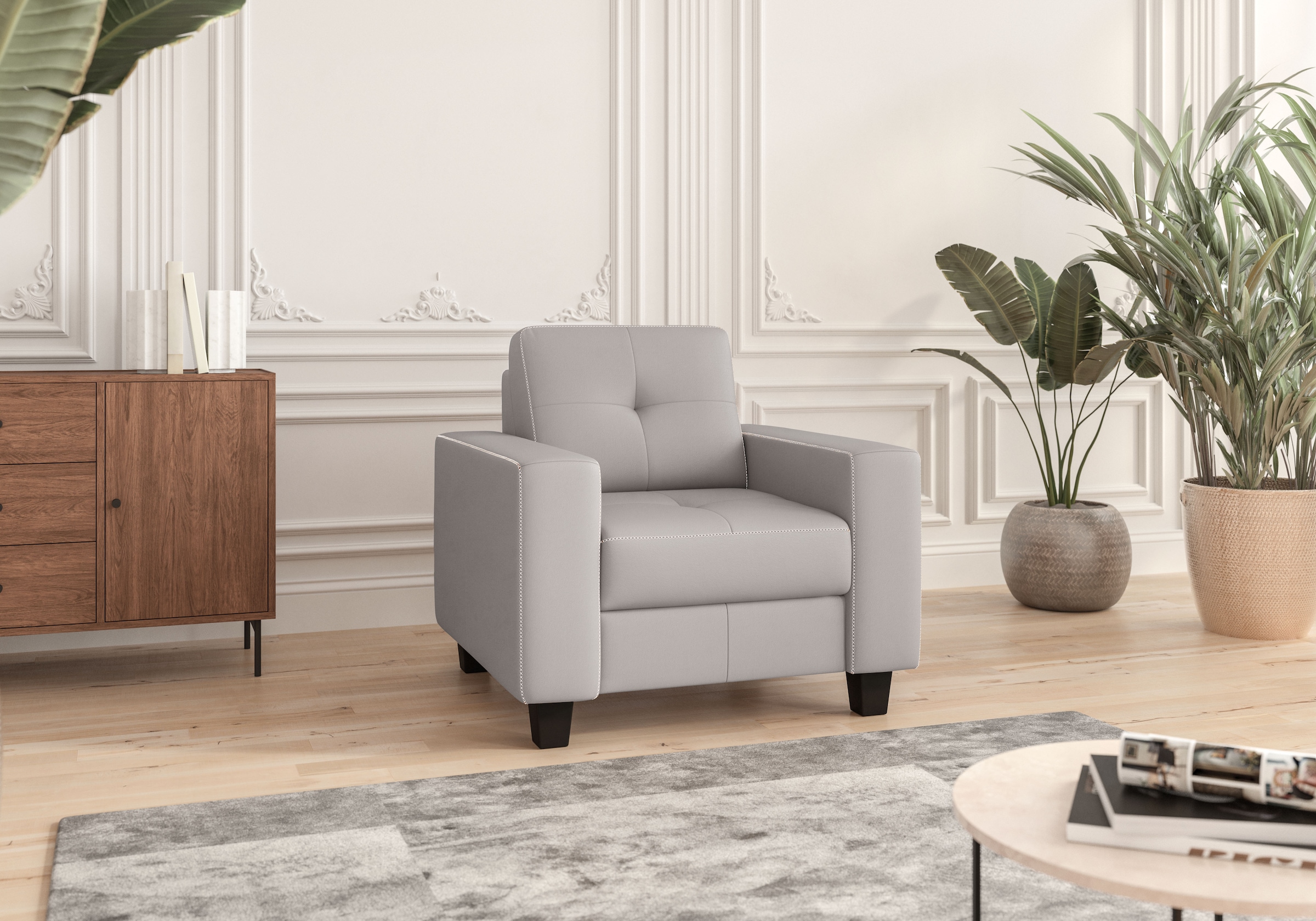 PLACES OF STYLE Sessel "Varese" Kreuznaht in beige günstig online kaufen