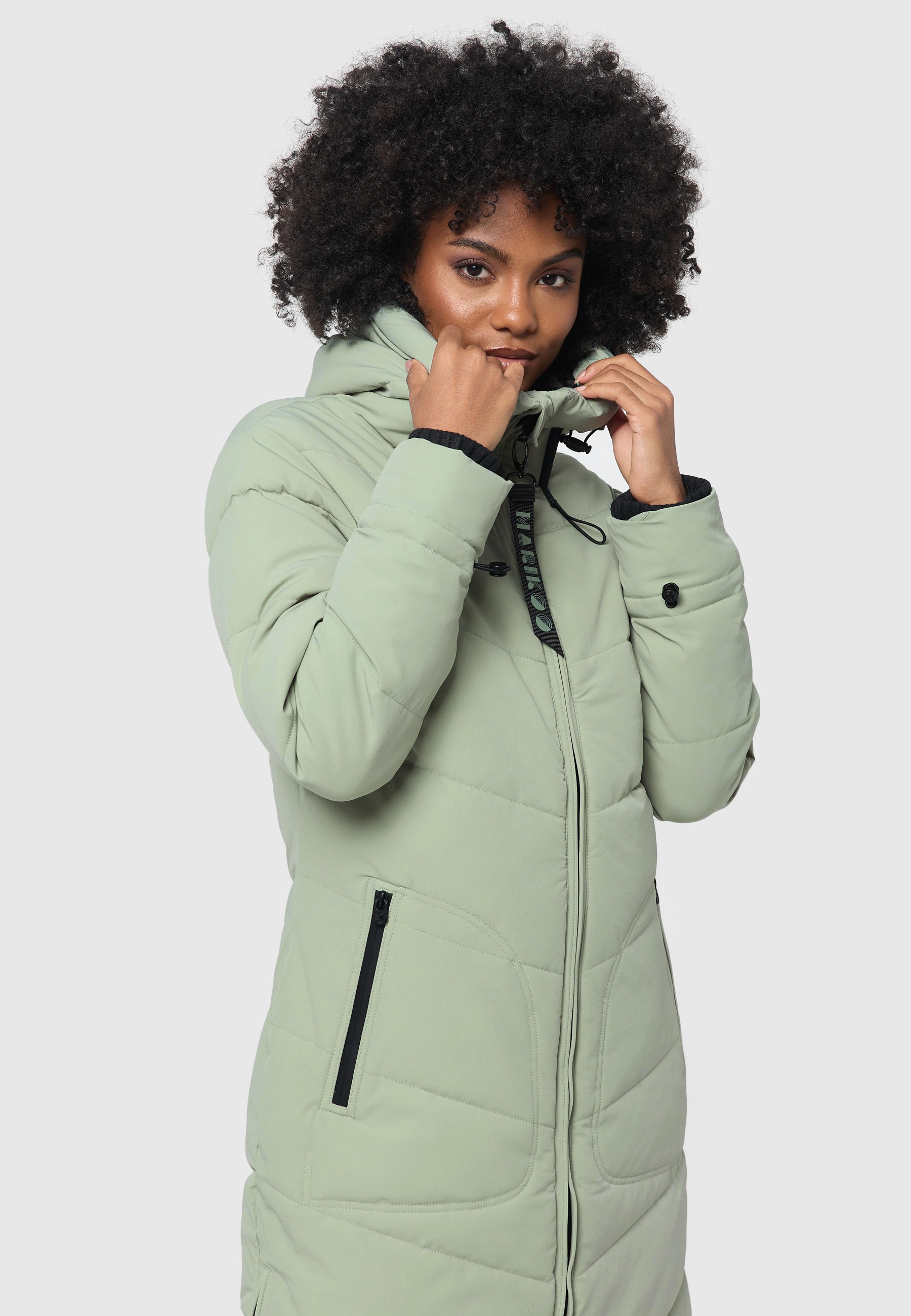 Marikoo Winterjacke »Benikoo«, mit Kapuze, langer Winter Mantel gesteppt