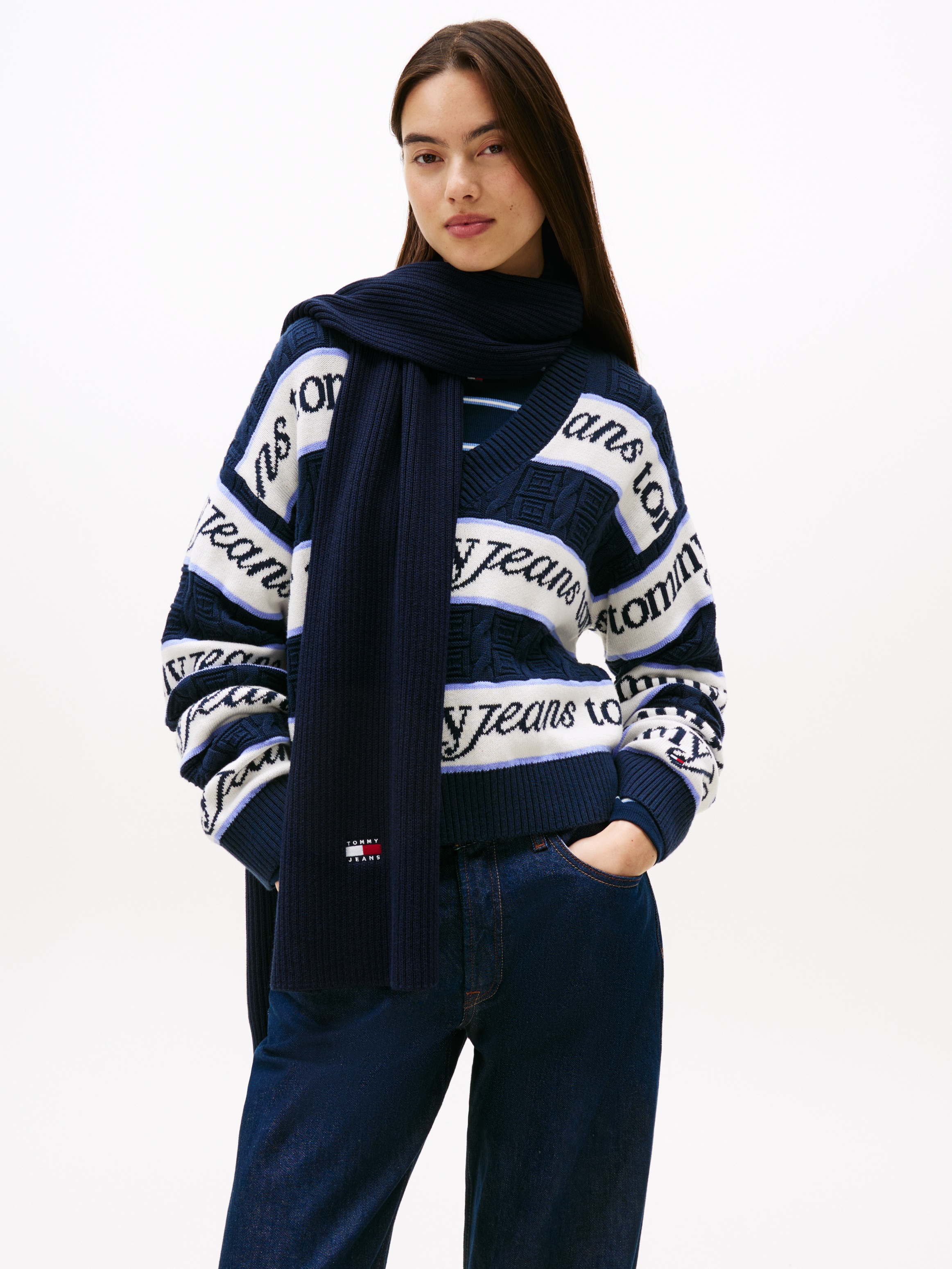 Tommy Jeans Schal »TJW HERITAGE CORE SCARF«, Rippstrick, 190 x 28 cm