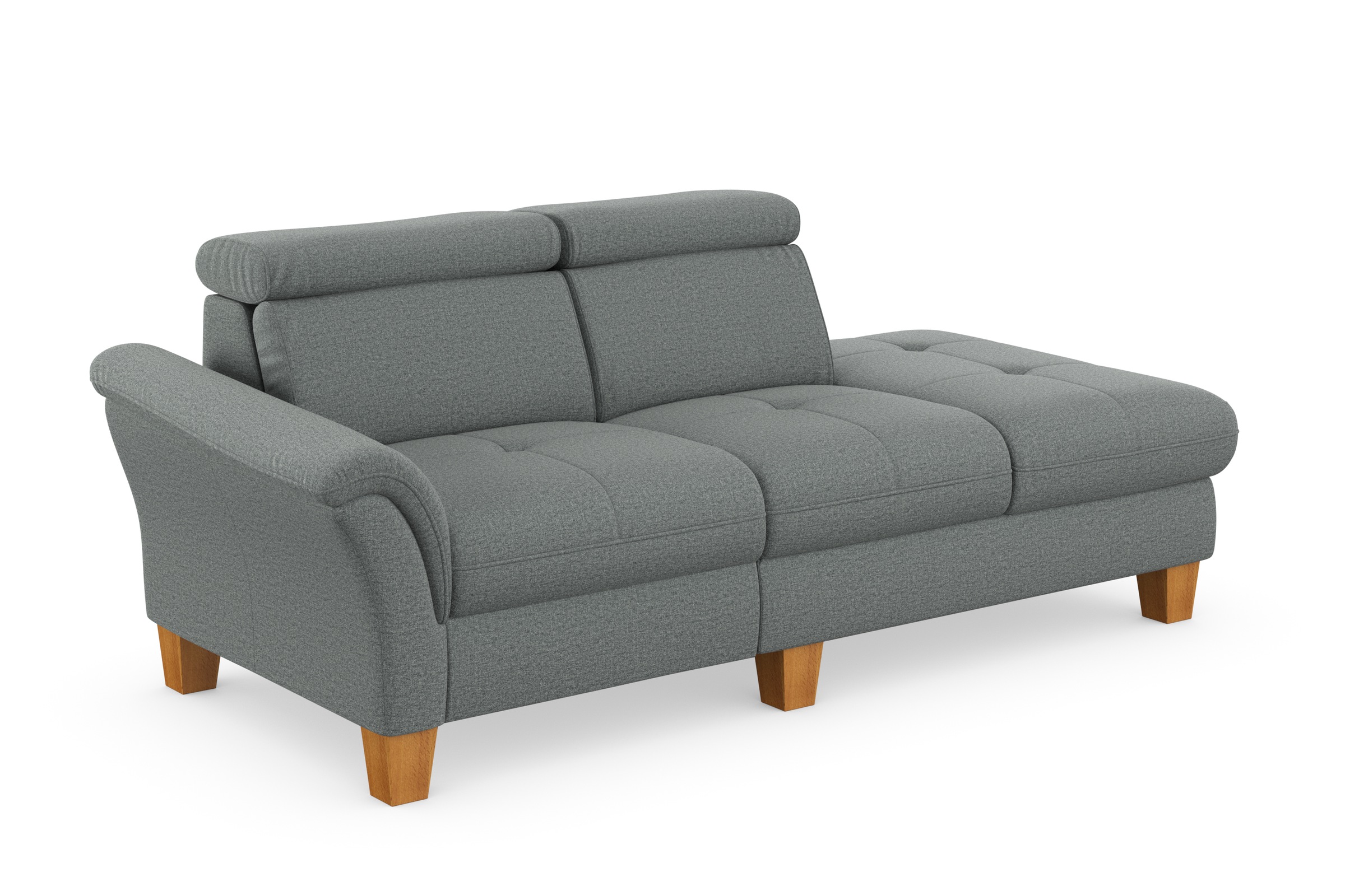Recamiere HOME AFFAIRE "Lindgren", grau, B:206cm H:84cm T:93cm, 100% Polyester, Sofas, Recamiere, wahlweise motorische TV-Funktion, Bettkasten und Kopfteilverstellung 2