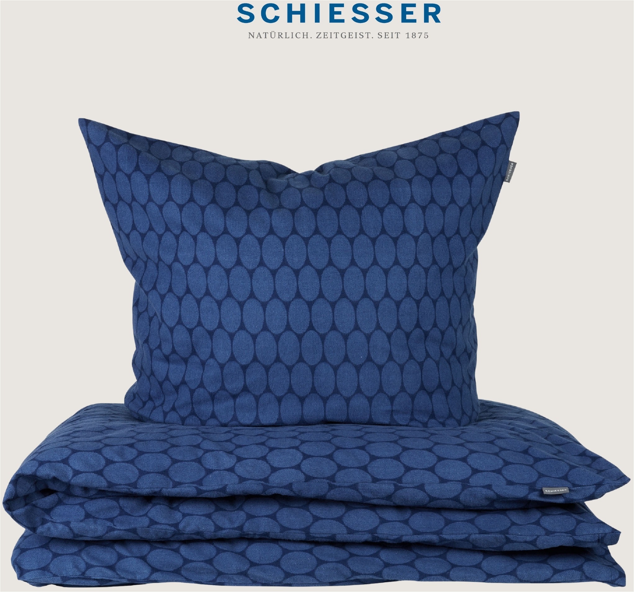 Schiesser Bettwäsche »Drops aus weichem Baumwollflanell in Ton-in-Ton Optik«, Made in Green