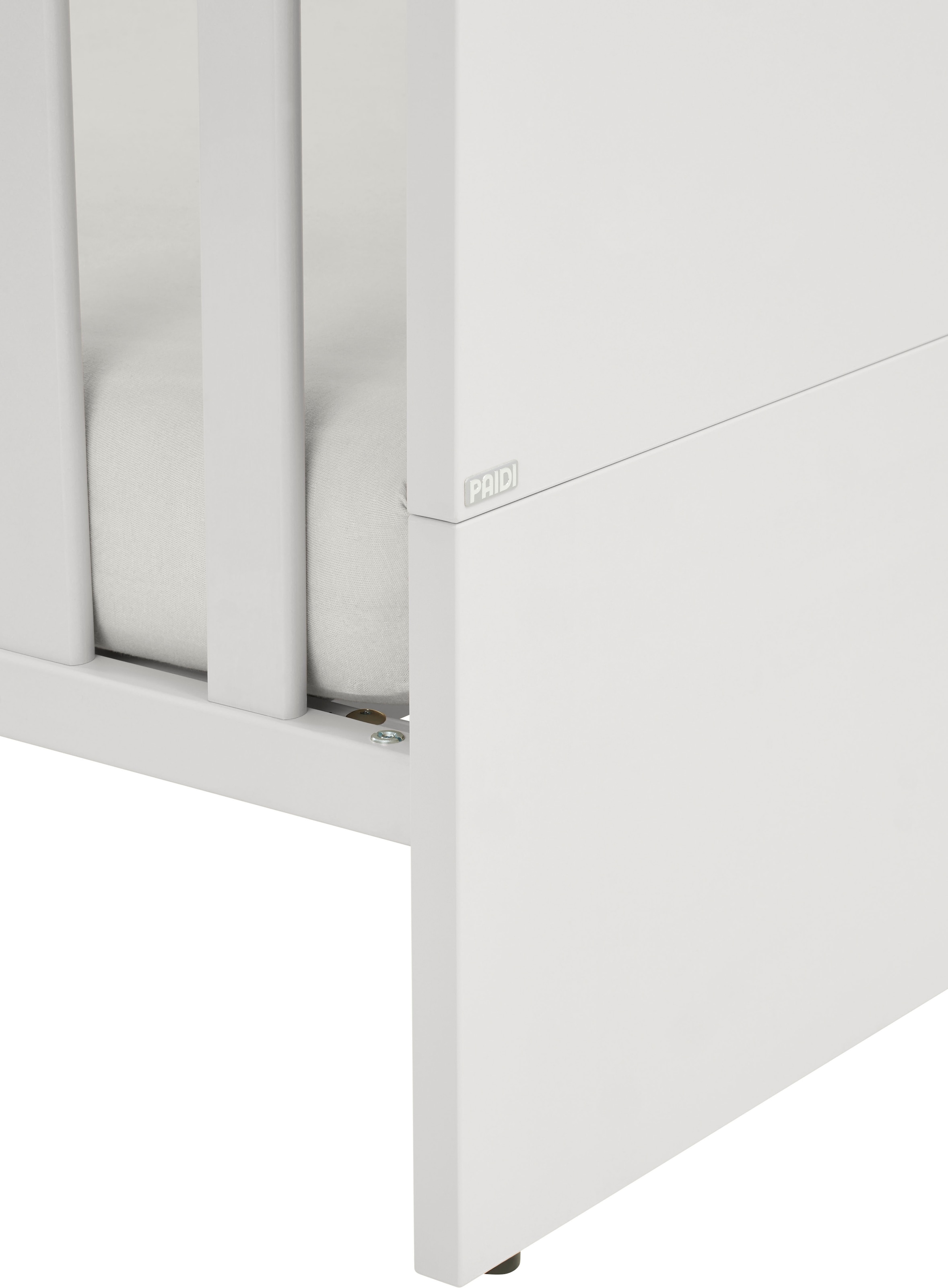 PAIDI Babybett »LITTLE SNU 70x140cm in Beige oder Weiß, umbaubares Kinderbett« Gitterbett 4-fach höhenverstellbar, entnehmbare Sprossen, Juniorbett