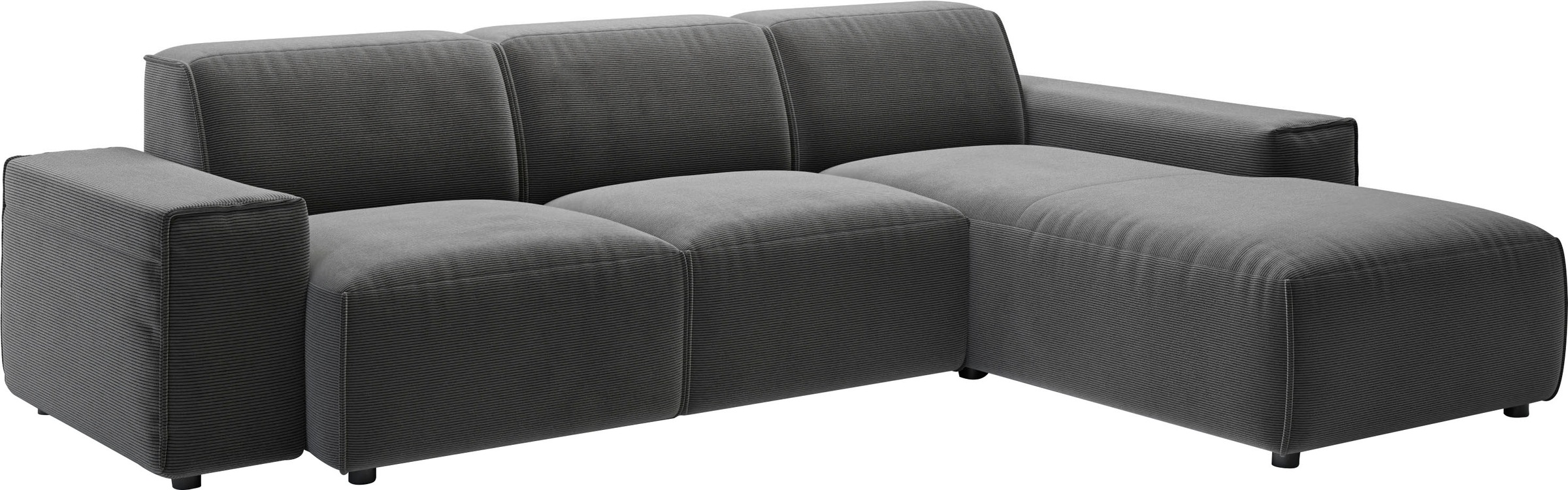 Ecksofa HOME AFFAIRE "Glimminge L-Form auch in Breitcord, Feincord + Easy care-Bezug", grau (anthrazit), B:264cm H:71cm T:191cm, 95% Polyester, 5% Nylon, Sofas, Ecksofa, Breite 264, Zierkissen 2