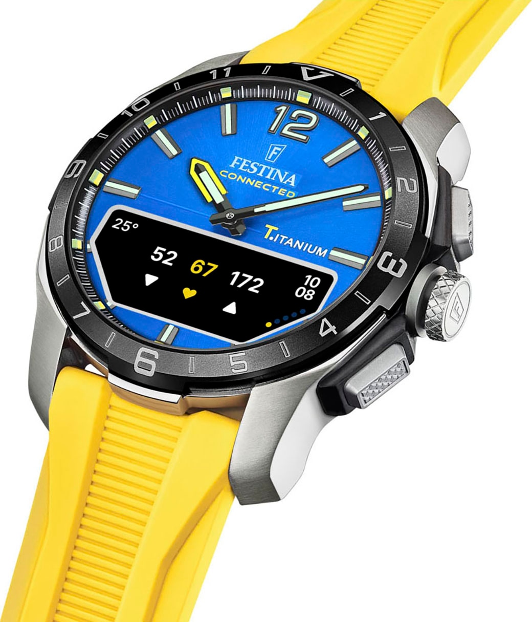 Festina Smartwatch »Connected D«, Quarzuhr, Armbanduhr, Herrenuhr, Schrittzähler, Weltzeit, Stoppfunkt.)