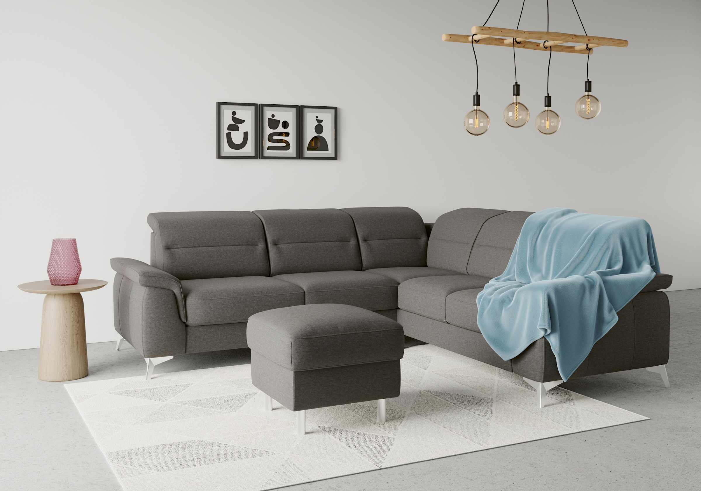sit&more Ecksofa "Sinatra L-Form" optional mit Kopfteilverstellung und Armteilfunktion