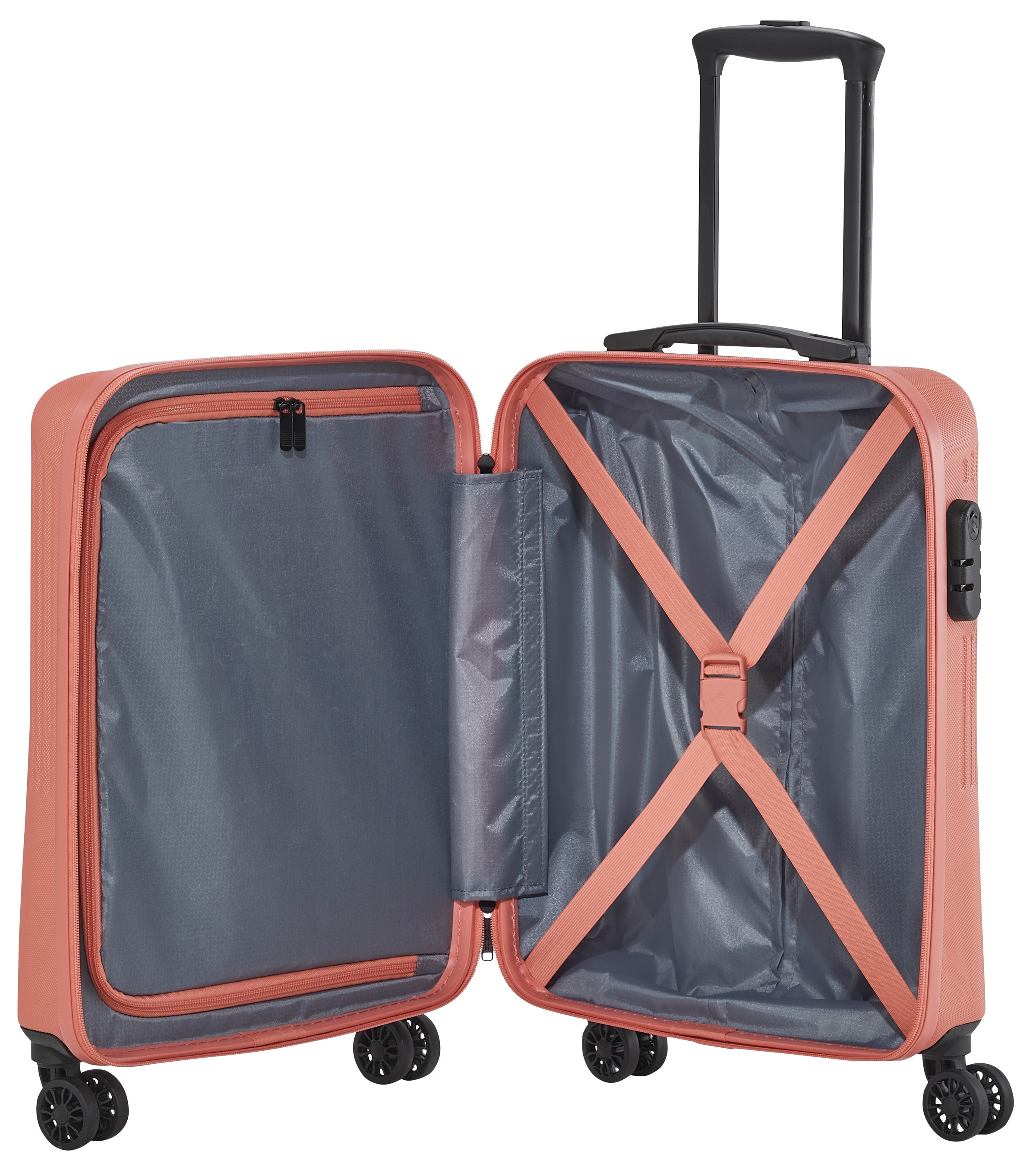 travelite Trolleyset »BALI 4w L/M/S«, (Set, 3 tlg., Hartschalen Trolley Set), Kofferset Reisegepäck Reisekoffer Hartschallenkoffer TSA Schloss