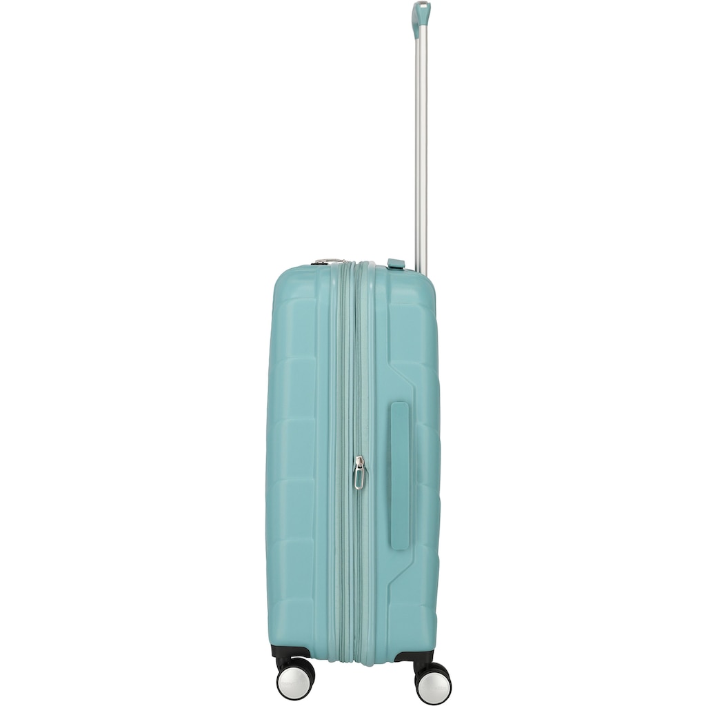 travelite Hartschalen-Trolley »Kalisto, 67 cm, aqua«, 4 Rollen, mit Volumenerweiterung;