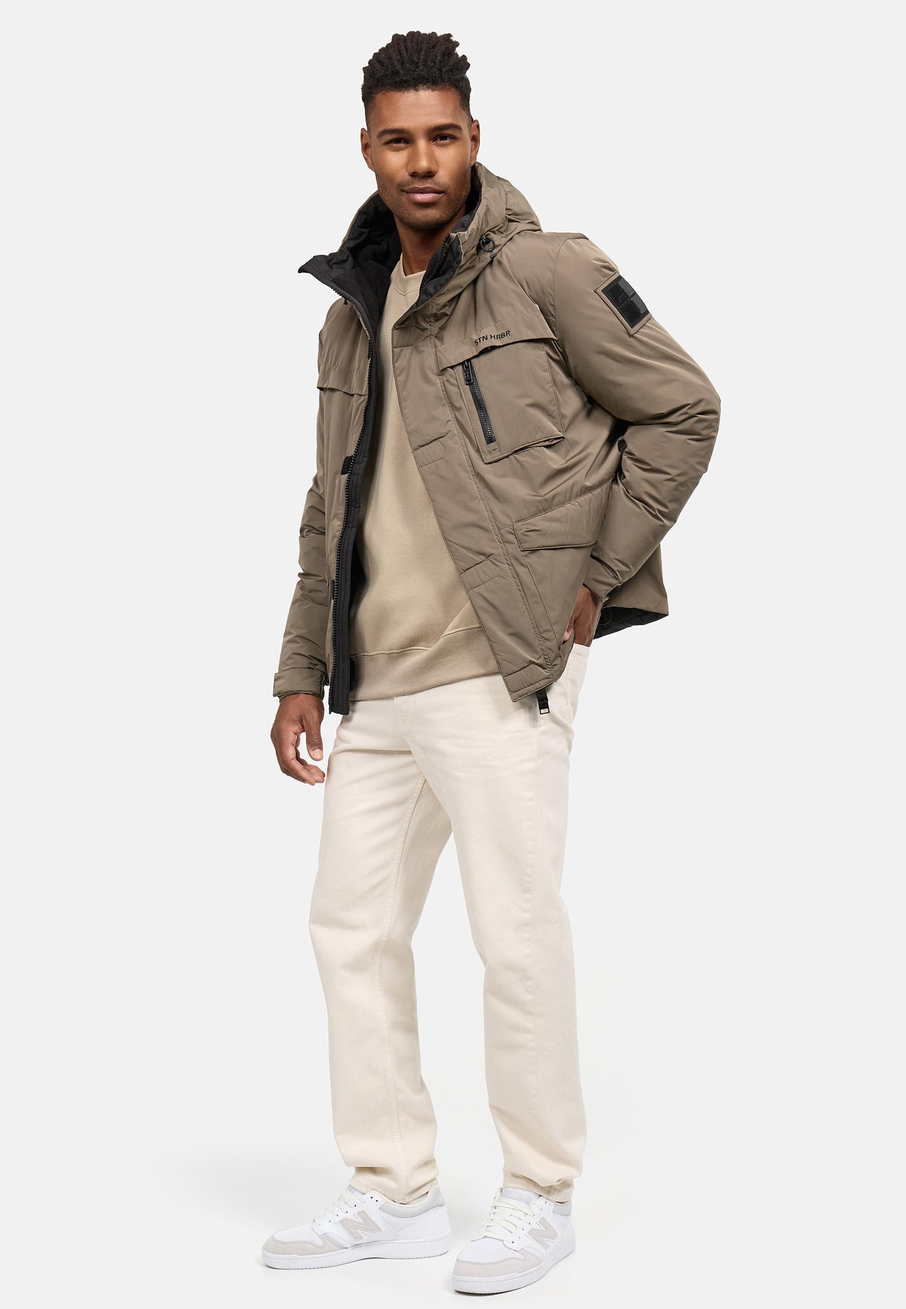 Stone Harbour Winterjacke »Yorchii XX«, mit Kapuze, Herren Outdoorjacke mit Fleece-Innenfutter