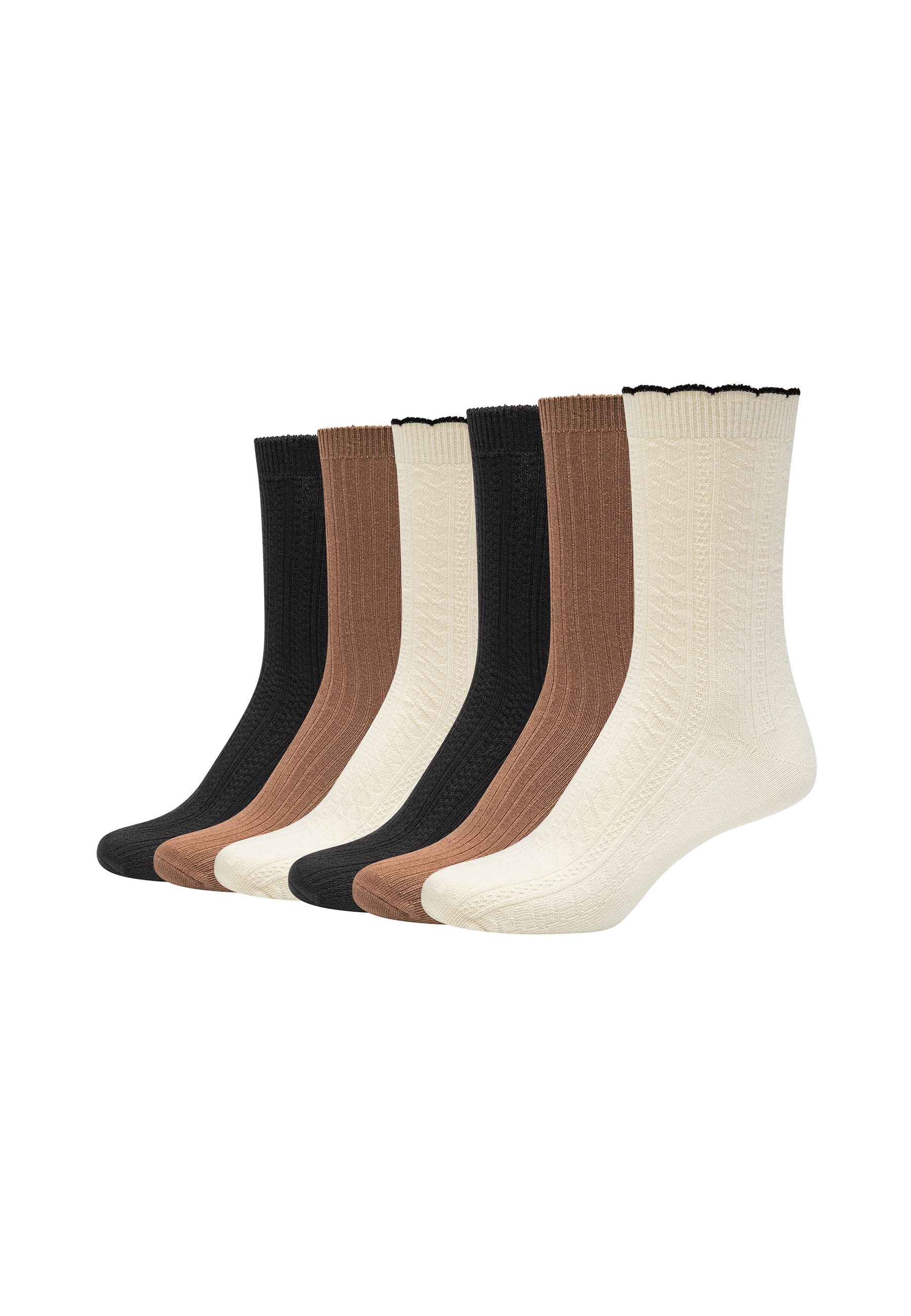 Camano Socken "Socken 6er Pack" 6er Pack Weicher, gerippter Bund ohne Einsc günstig online kaufen