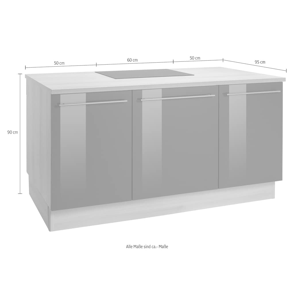 OPTIFIT Kochinsel »Bern«, Stellbreite 160x95 cm mit höhenverstellbaren Füßen