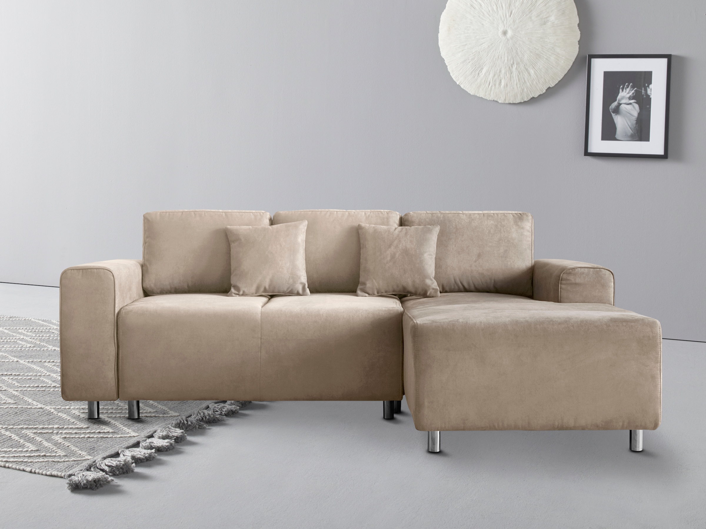 Home affaire Ecksofa "Györ", L-Form, wahlweise mit Bettfunktion und Bettkas günstig online kaufen