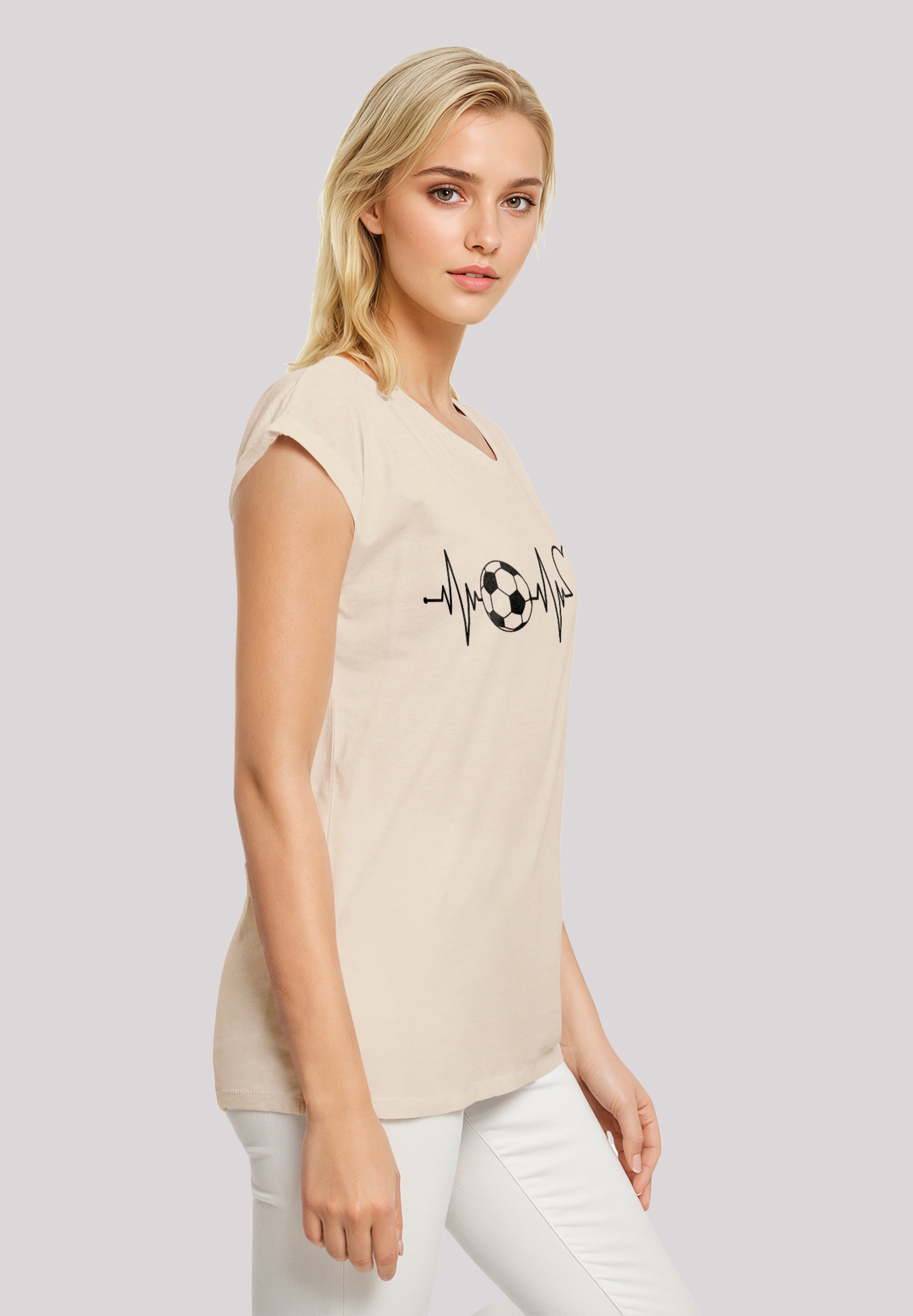 F4NT4STIC T-Shirt »Herzschlag Fußball«, Premium Qualität