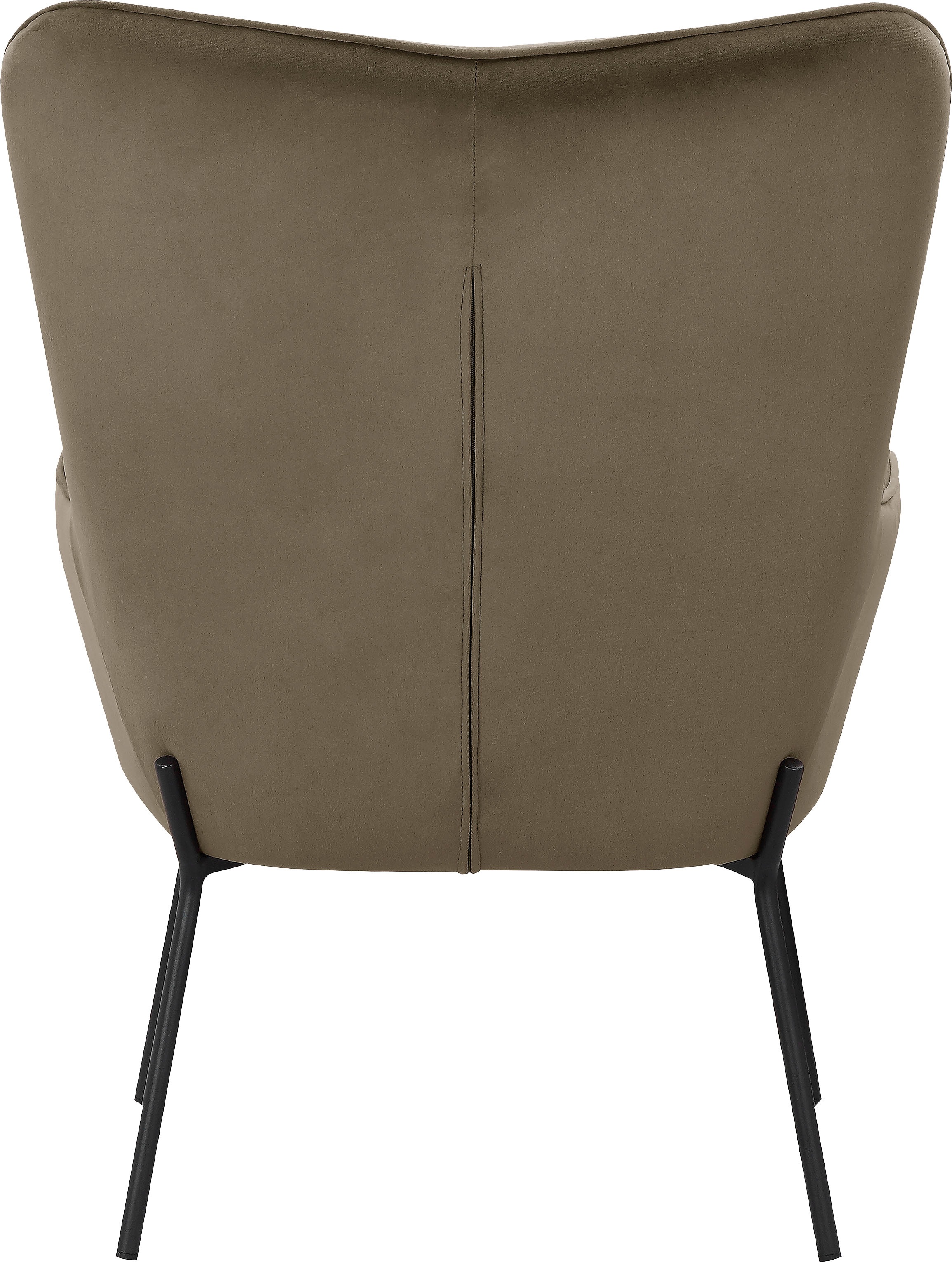 OTTO products Loungesessel »Luukas, Ohrensessel mit Metallbeinen,«, (1 St.), Stoff recyceltes Polyester, Sitz und Rücken gepolstert, Sitzhöhe 46 cm
