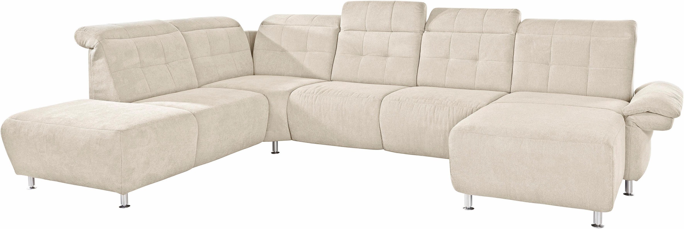 Places of Style Wohnlandschaft »Manhattan U-Form«, 2 Sitze mit elektrischer Relaxfunktion, verstellbare Armlehnen