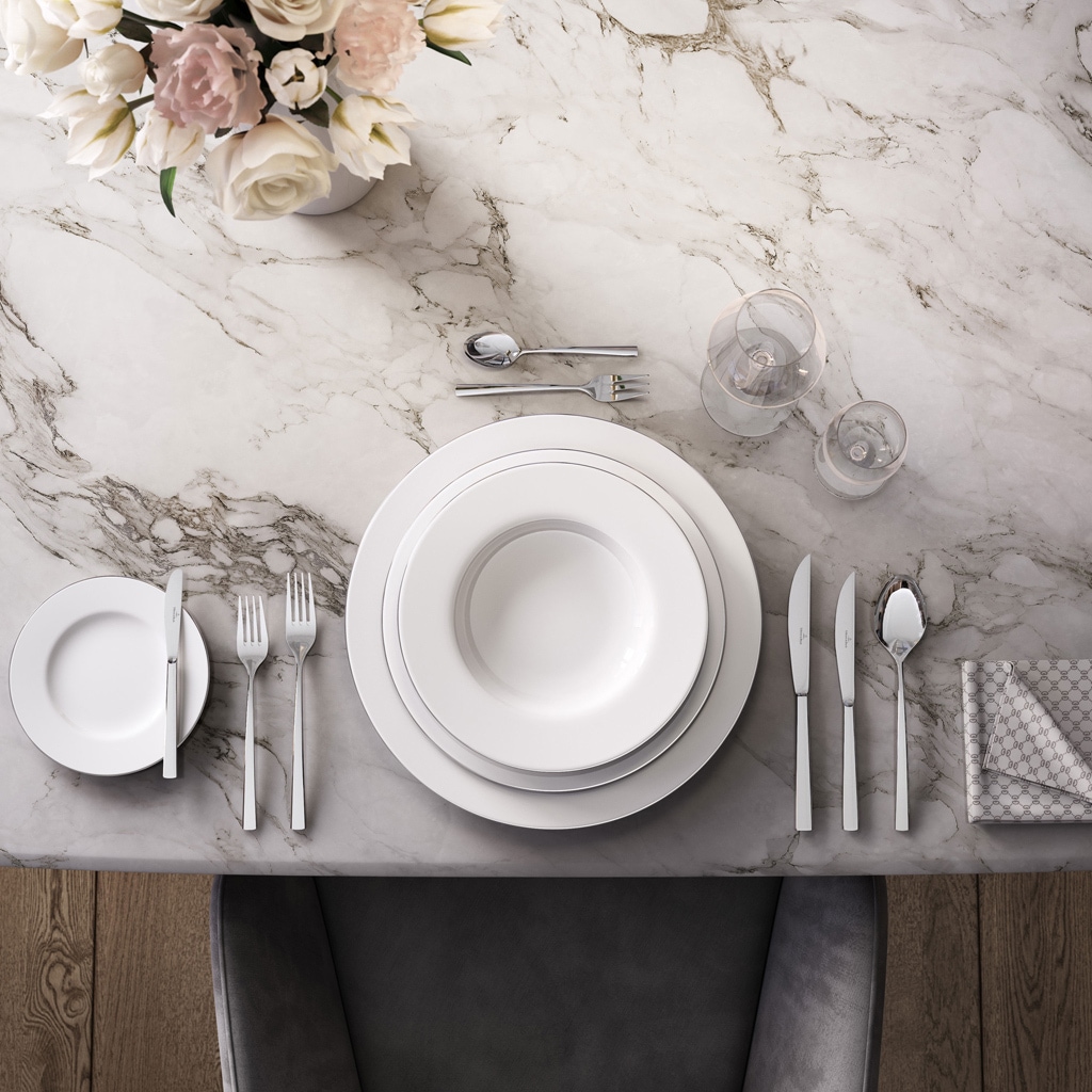 Villeroy & Boch Servierplatte »Servierplatte Anmut Platinum No. 1 ø 33,6 cm weiß«