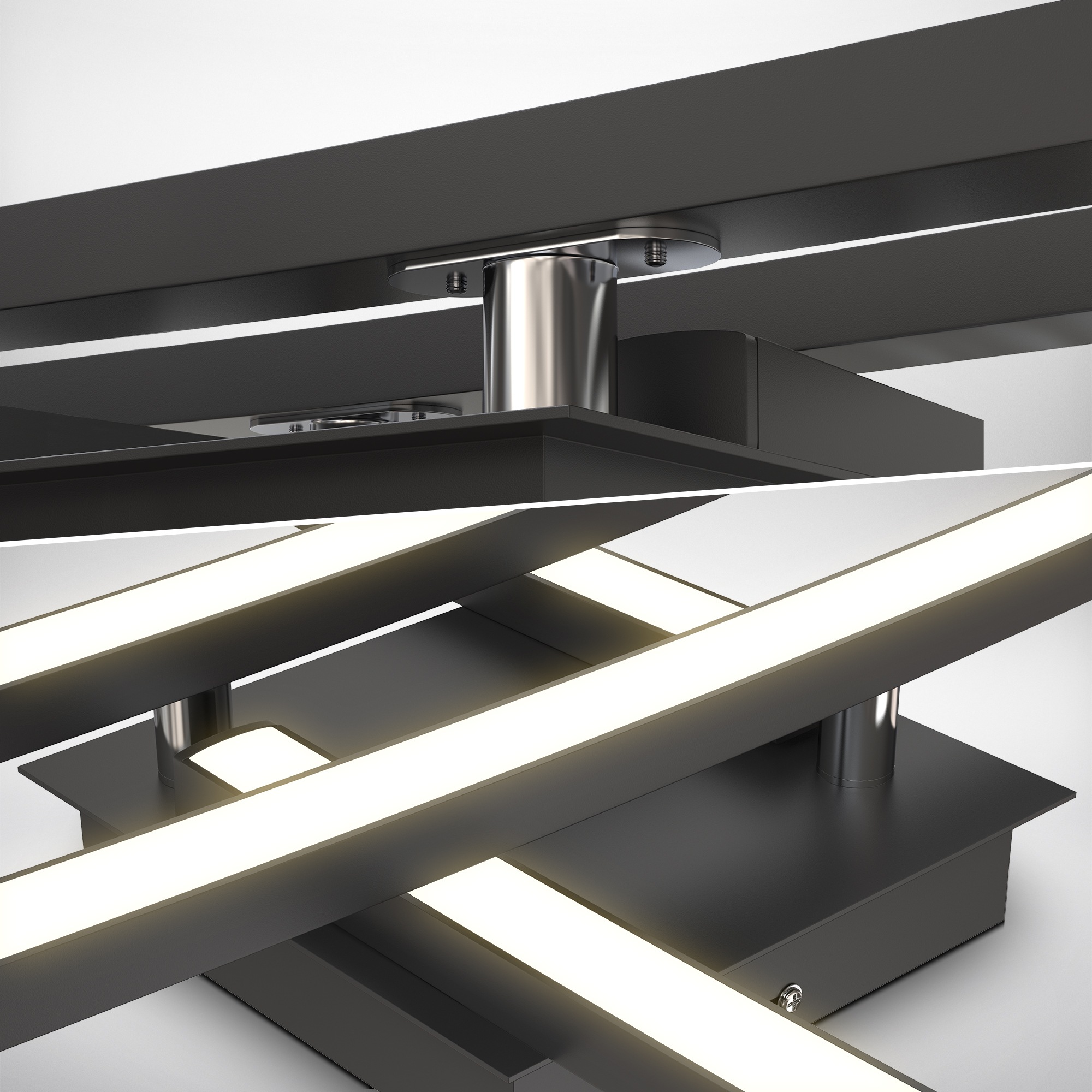 B.K.Licht LED Deckenleuchte »LED Deckenleuchte, schwarz, 4xLED/5W«, LED Deckenlampe 69x49x93cm Schwarz 20W Wohnzimmer Schlafzimmer Flur
