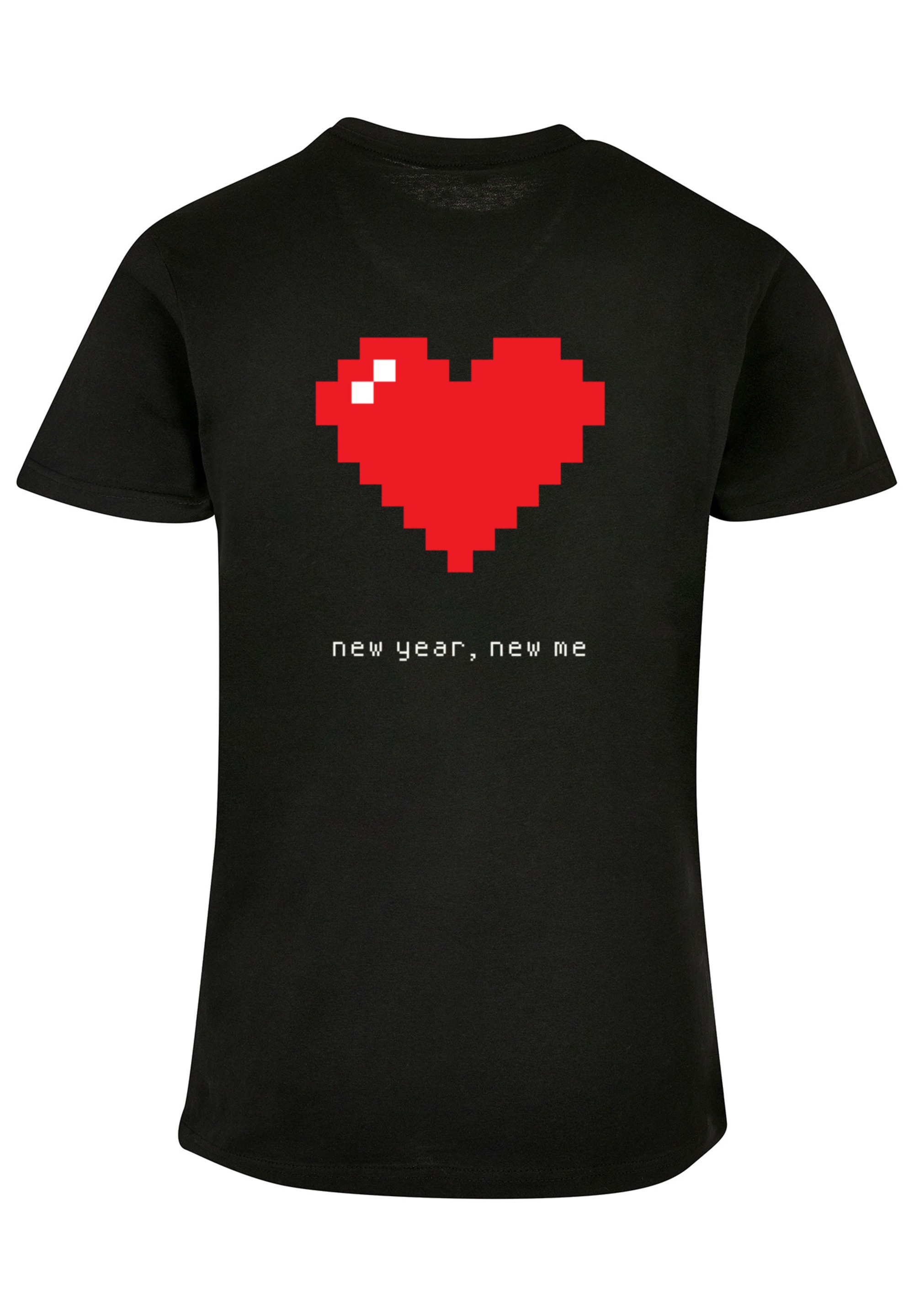 Thumbnail - F4NT4STIC T-Shirt "Happy New Year Pixel Herz", Print