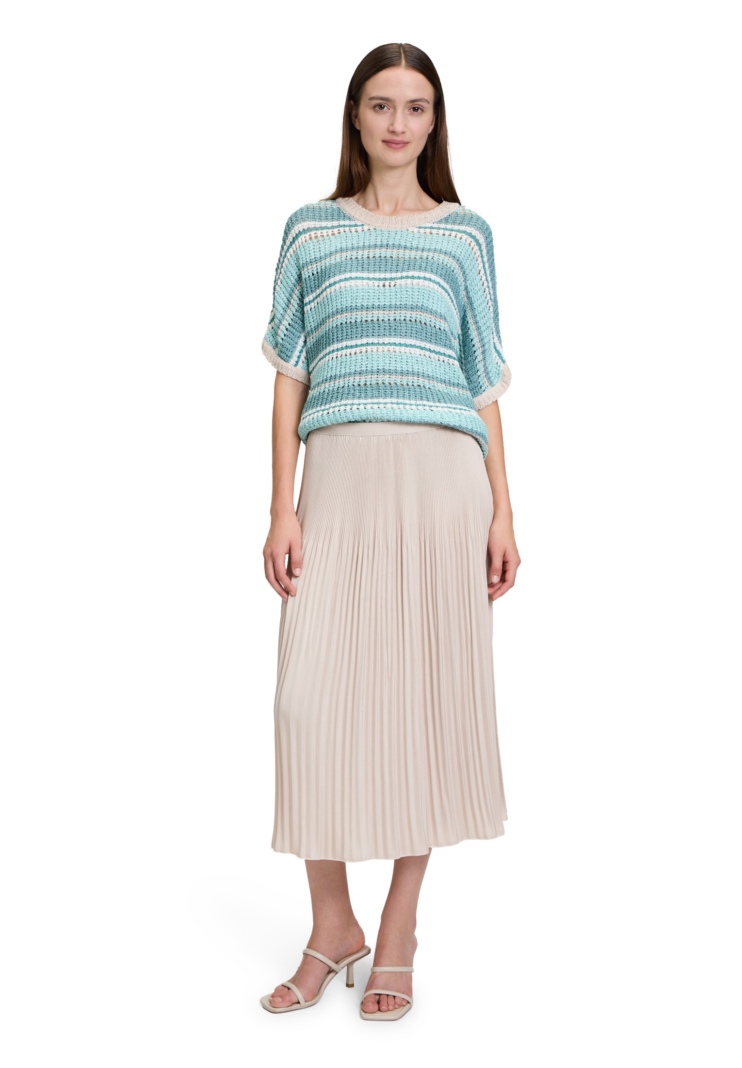Betty&Co Kurzarmshirt »Betty & Co Strickpullover mit Rundhalsausschnitt«, (1 tlg.), Struktur