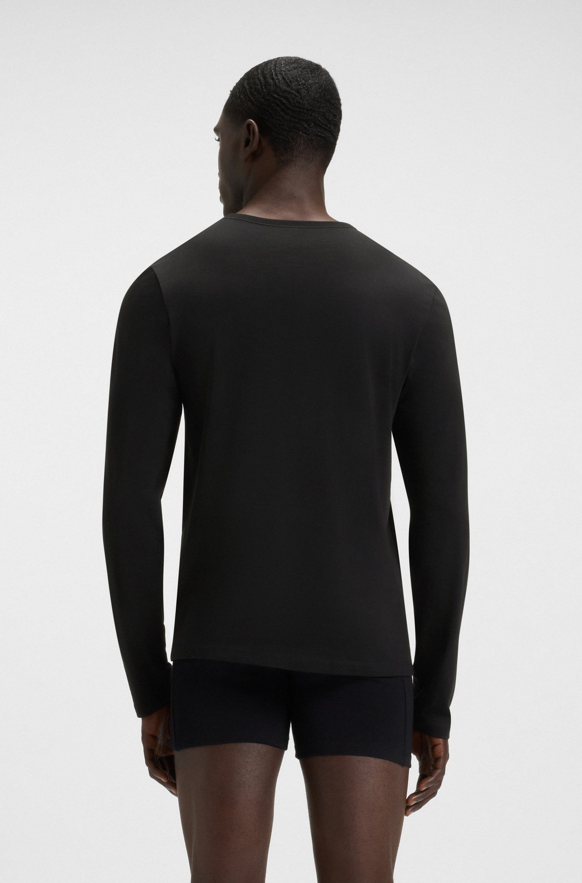 BOSS Langarmshirt »longsleeve-Shirt R-Neck Classic COTTON 3pcs/pack«, (3 tlg.), mit BOSS Logo-Schriftzug