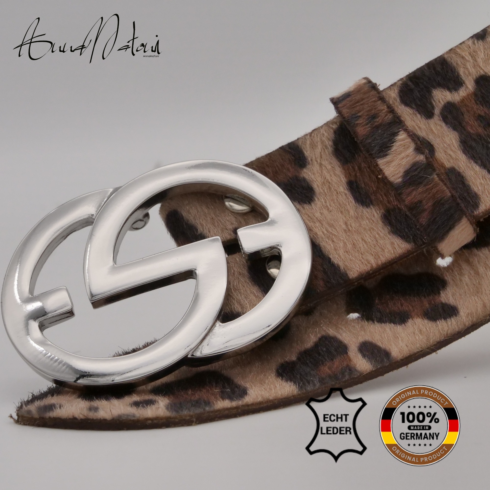 AnnaMatoni Ledergürtel »AnnaMatoni Damen Ledergürtel in hochwertigem Kunstfell in Leo«