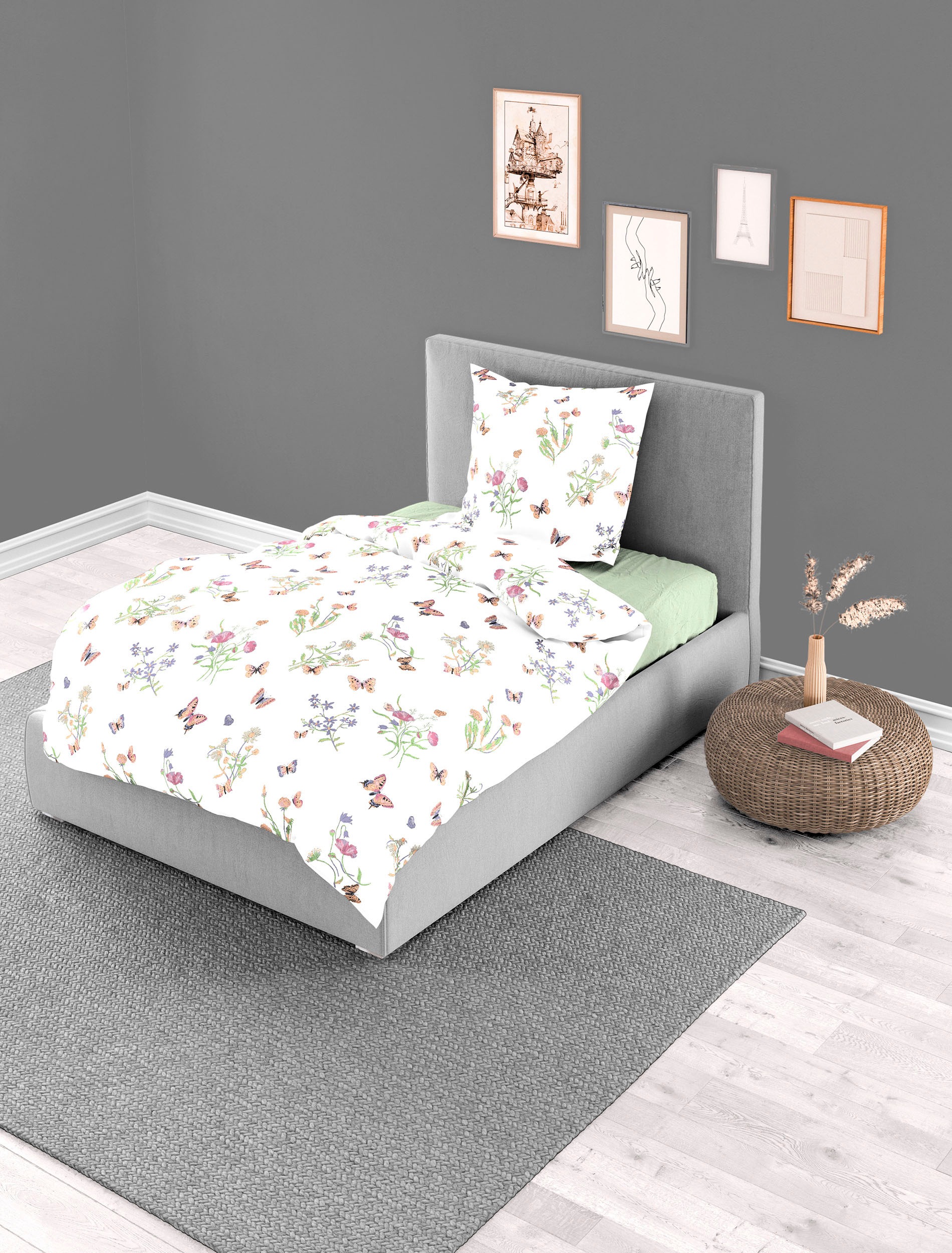 BIERBAUM Bettwäsche "6117" 2 Stk. tlg. Mako-Satin, 100 % Baumwolle, pflegel günstig online kaufen
