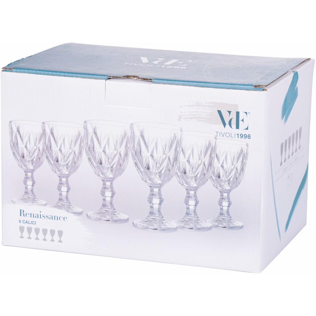 Villa d'Este Weinglas »Reinassance Transparent«, (Set, 6 tlg.)