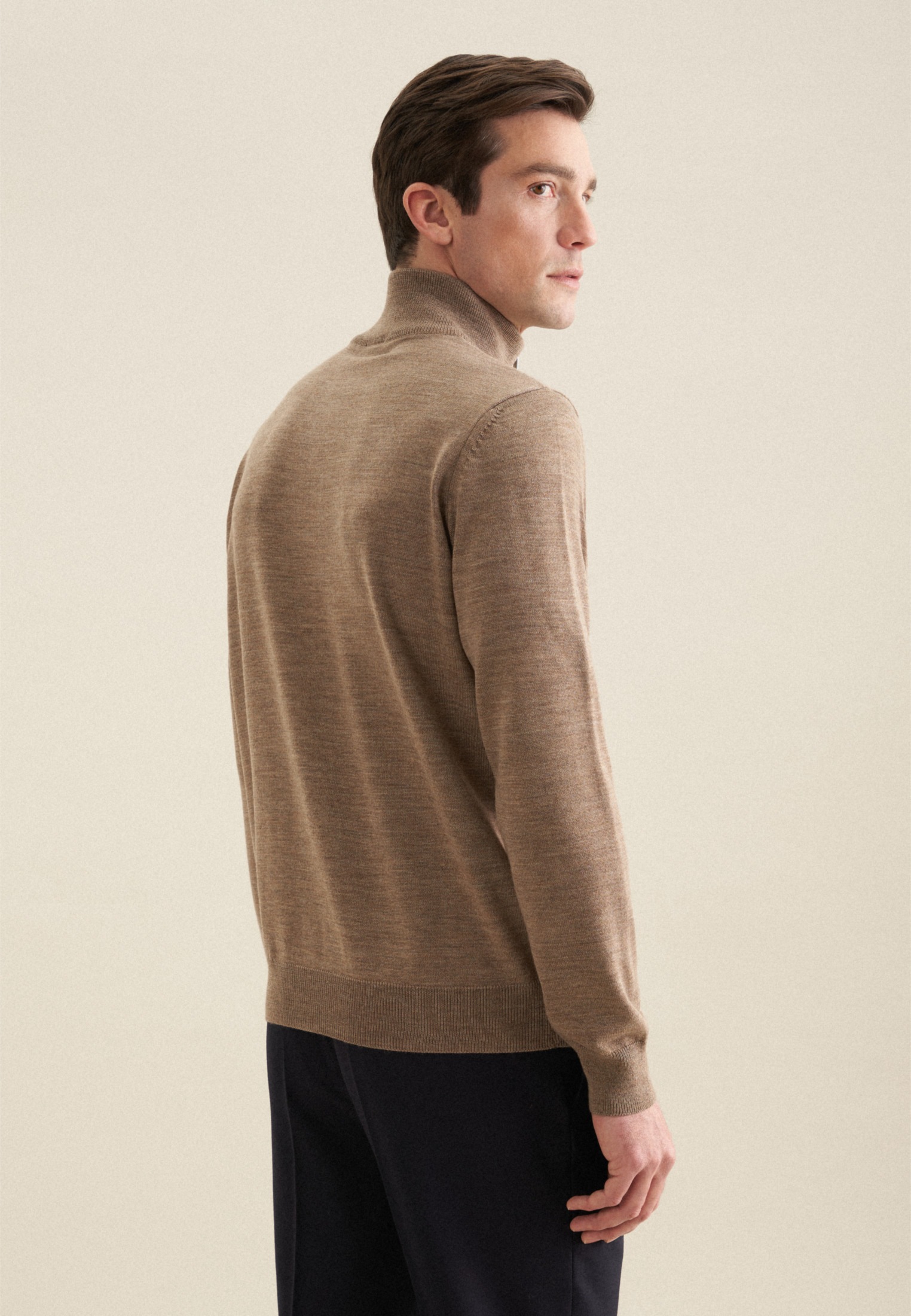 seidensticker Stehkragenpullover "Schwarze Rose" Quarter Zip Uni günstig online kaufen