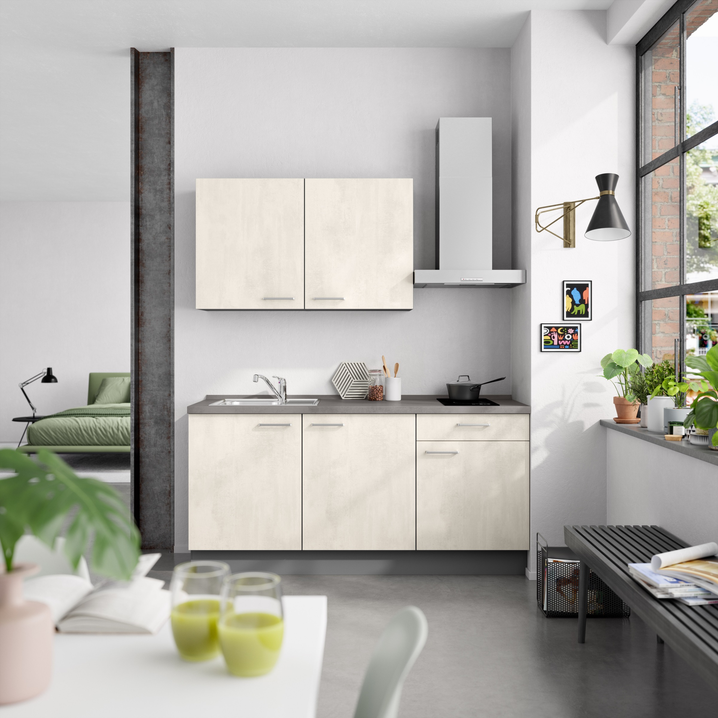 nobilia® Küchenzeile »"Riva I", NEU: individuell anpassbar mit gratis Profi-Beratung« vormontiert, Breite 180 cm, Ausrichtung wählbar, wahlw. mit E-Geräten